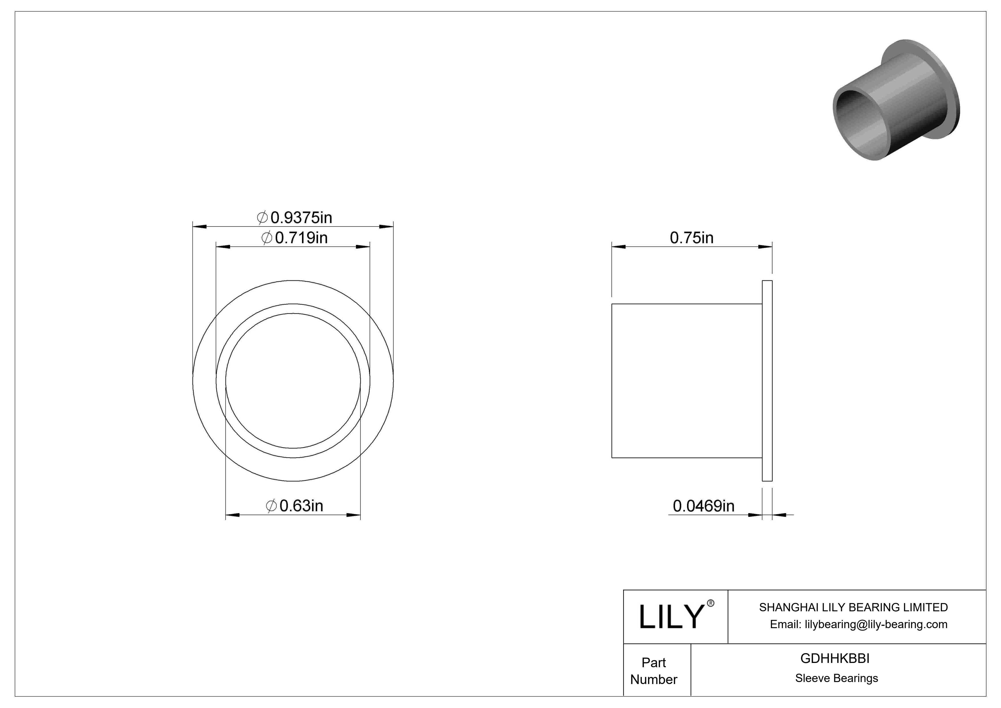 GDHHKBBI 超低摩擦干运转法兰滑动轴承 cad drawing