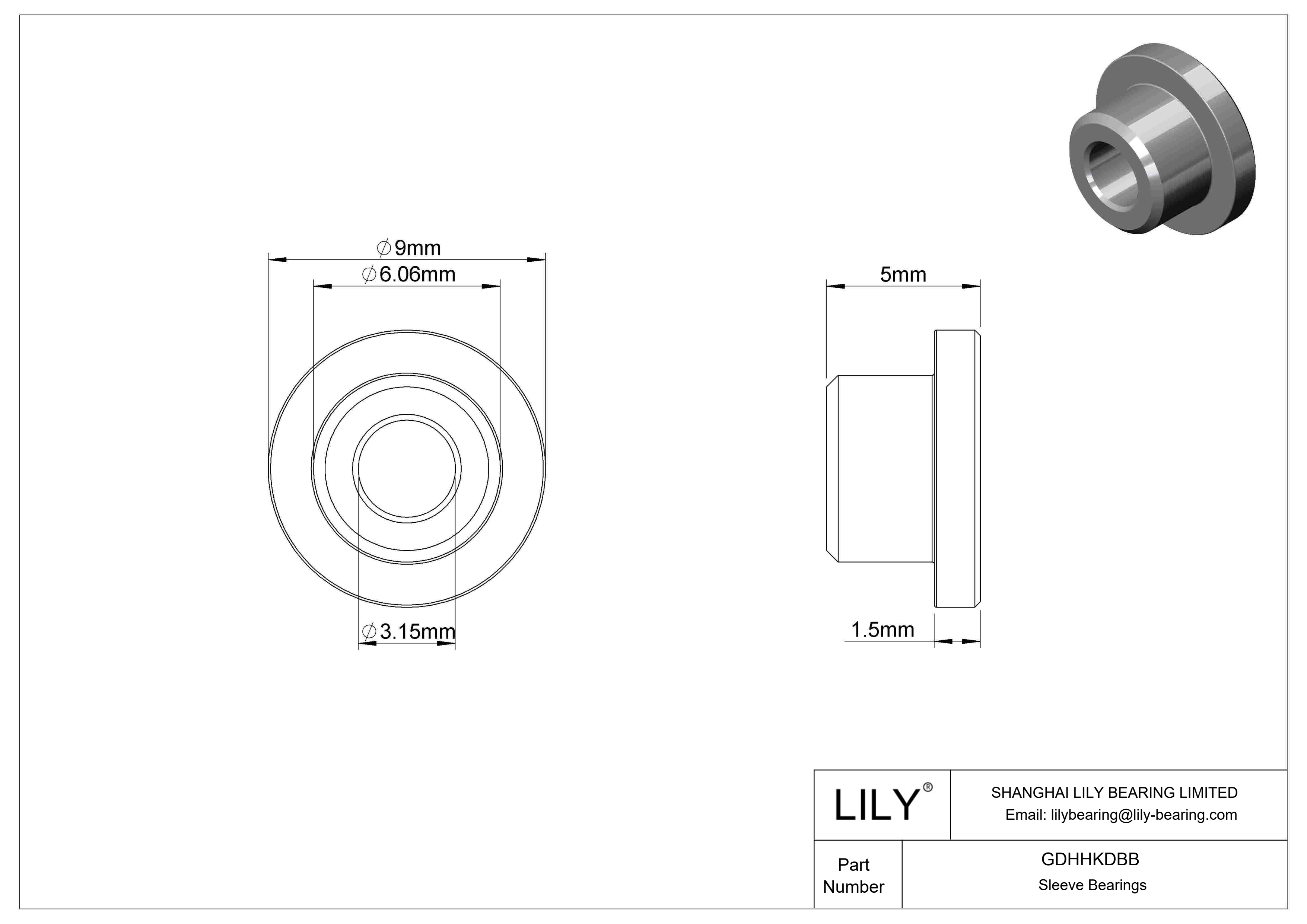 GDHHKDBB Rodamientos de manguito con brida de funcionamiento en seco y baja fricción cad drawing