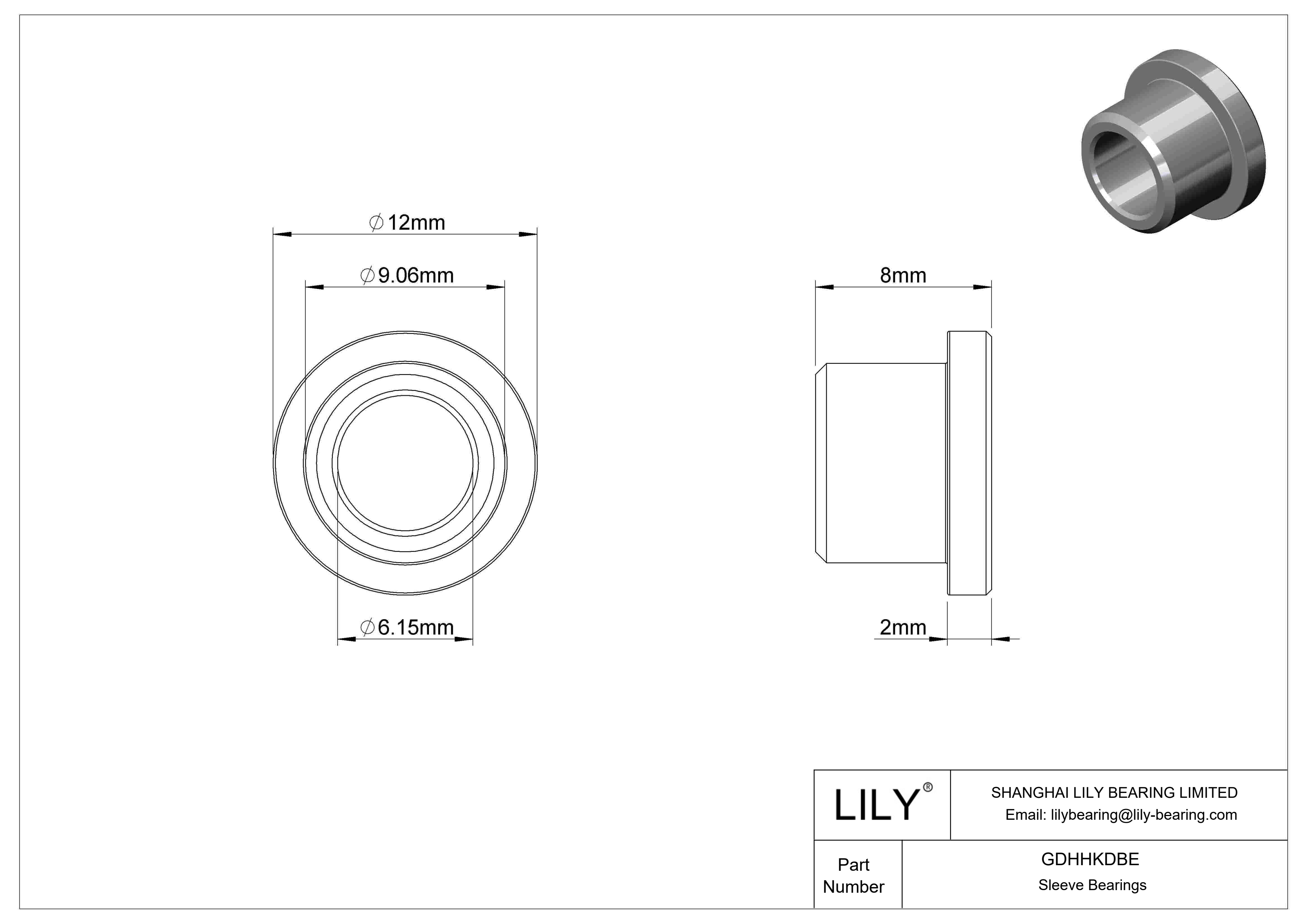 GDHHKDBE Rodamientos de manguito con brida de funcionamiento en seco y baja fricción cad drawing