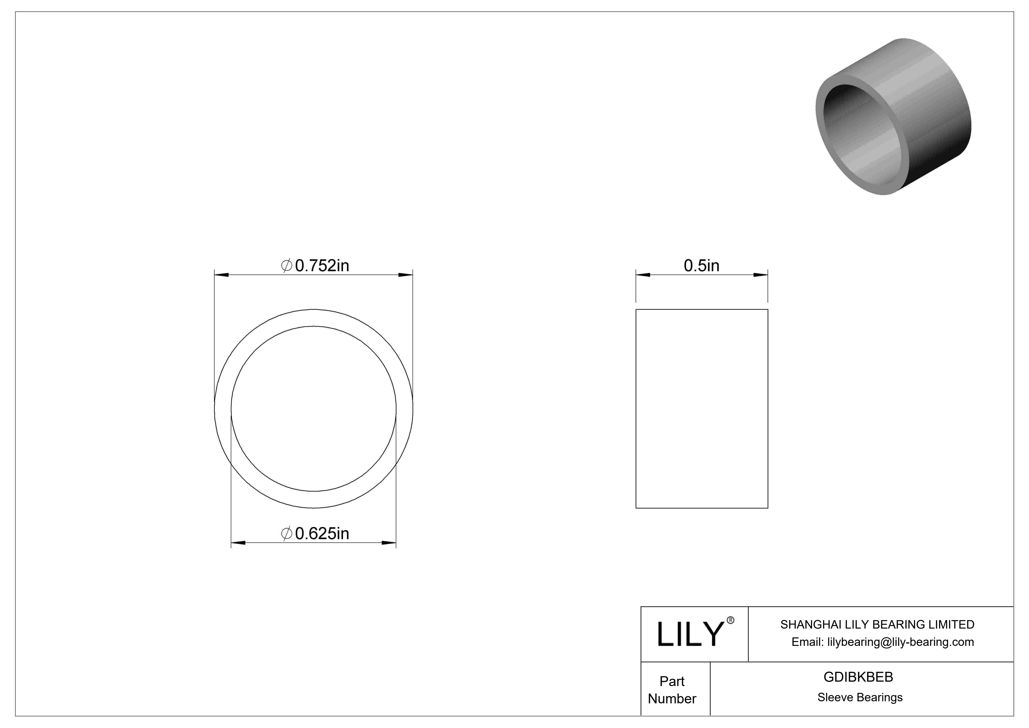 GDIBKBEB 多用途套筒轴承 cad drawing