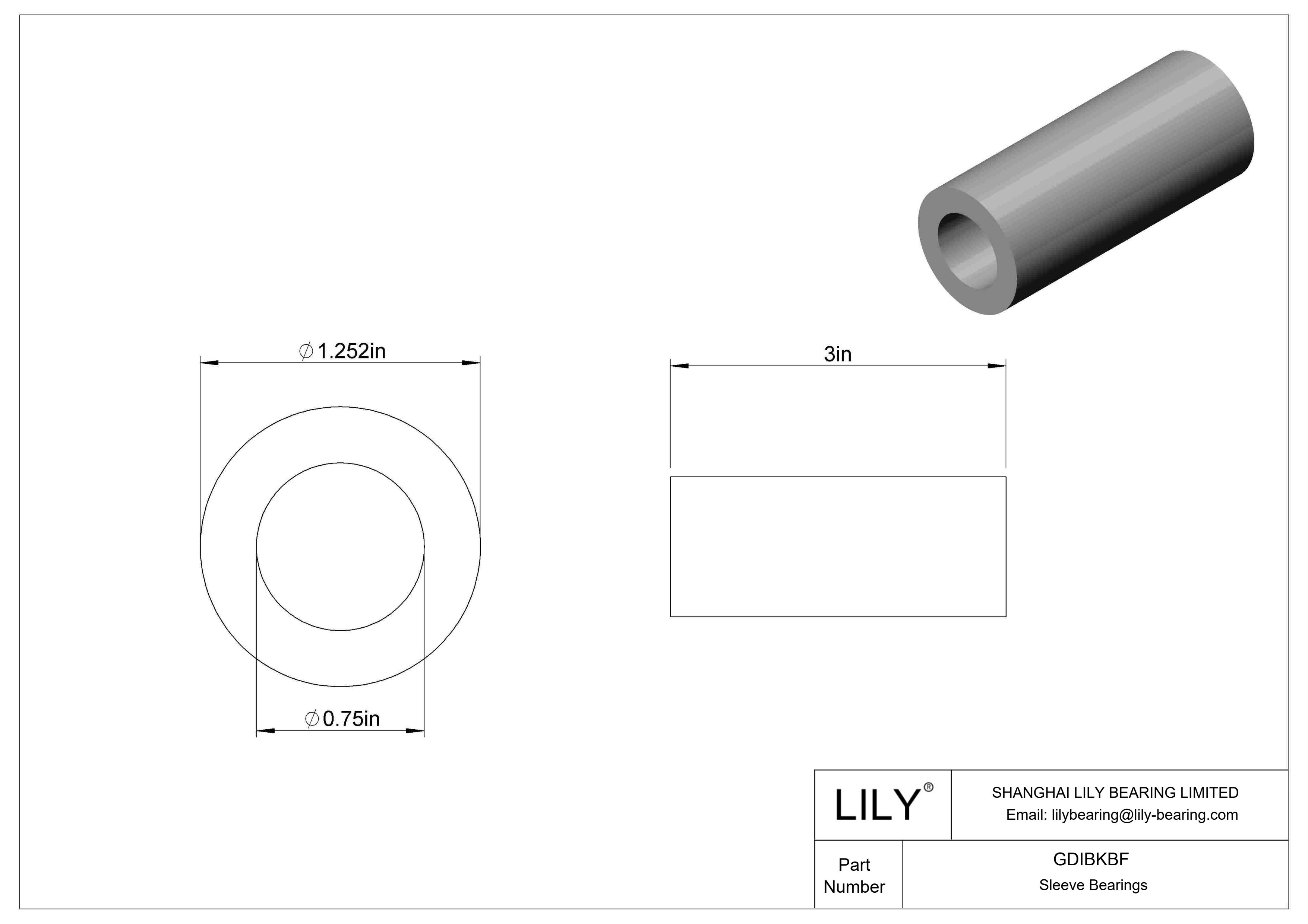 GDIBKBF 多用途套筒轴承 cad drawing