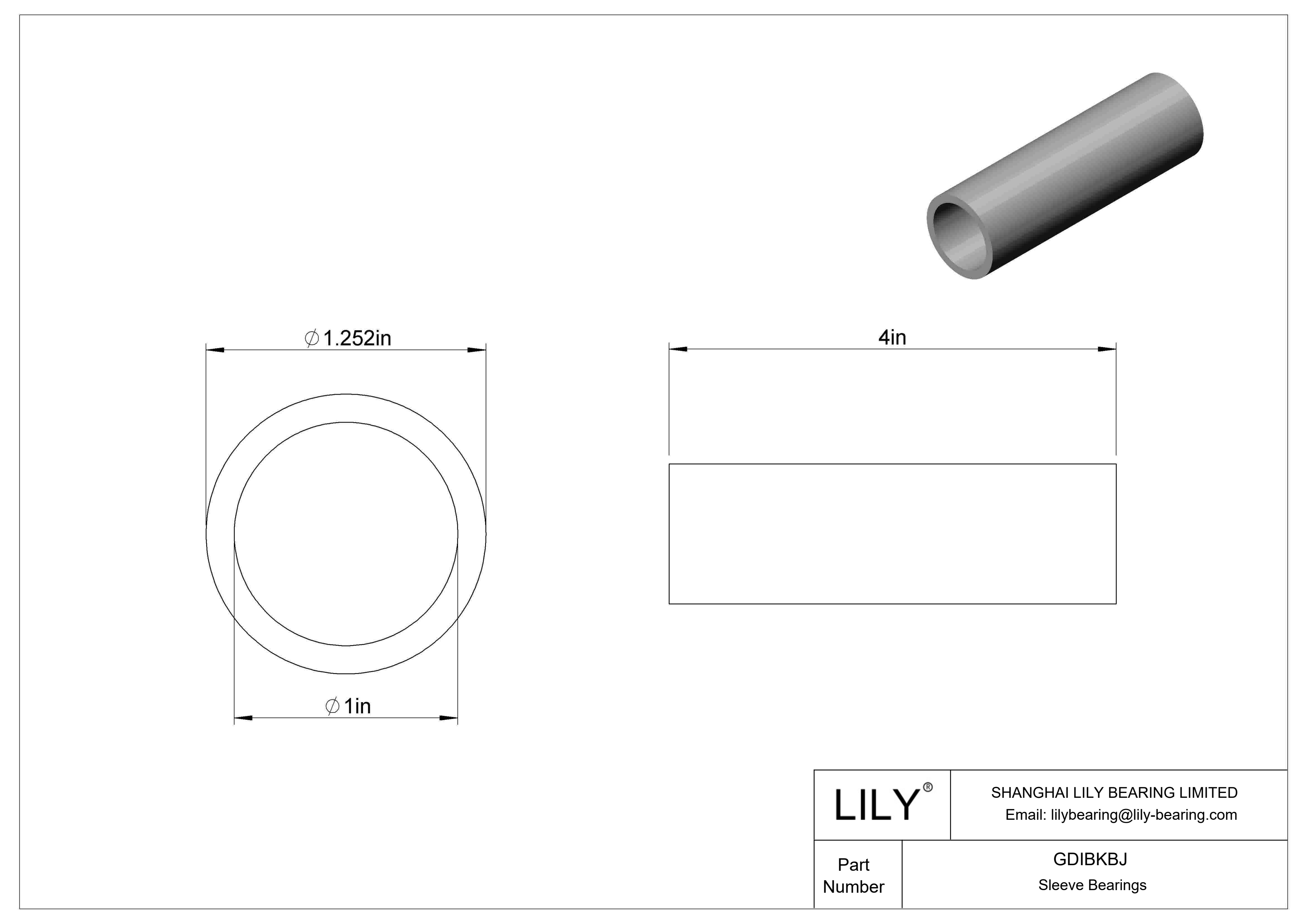 GDIBKBJ 多用途套筒轴承 cad drawing