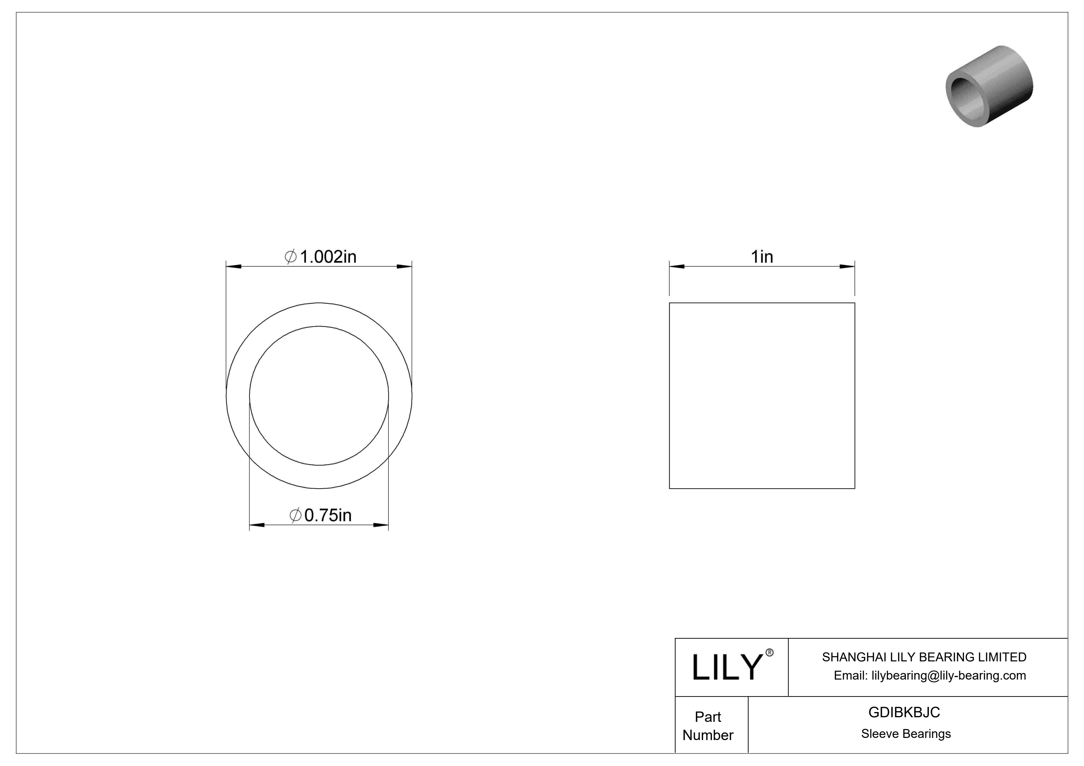 GDIBKBJC 多用途套筒轴承 cad drawing