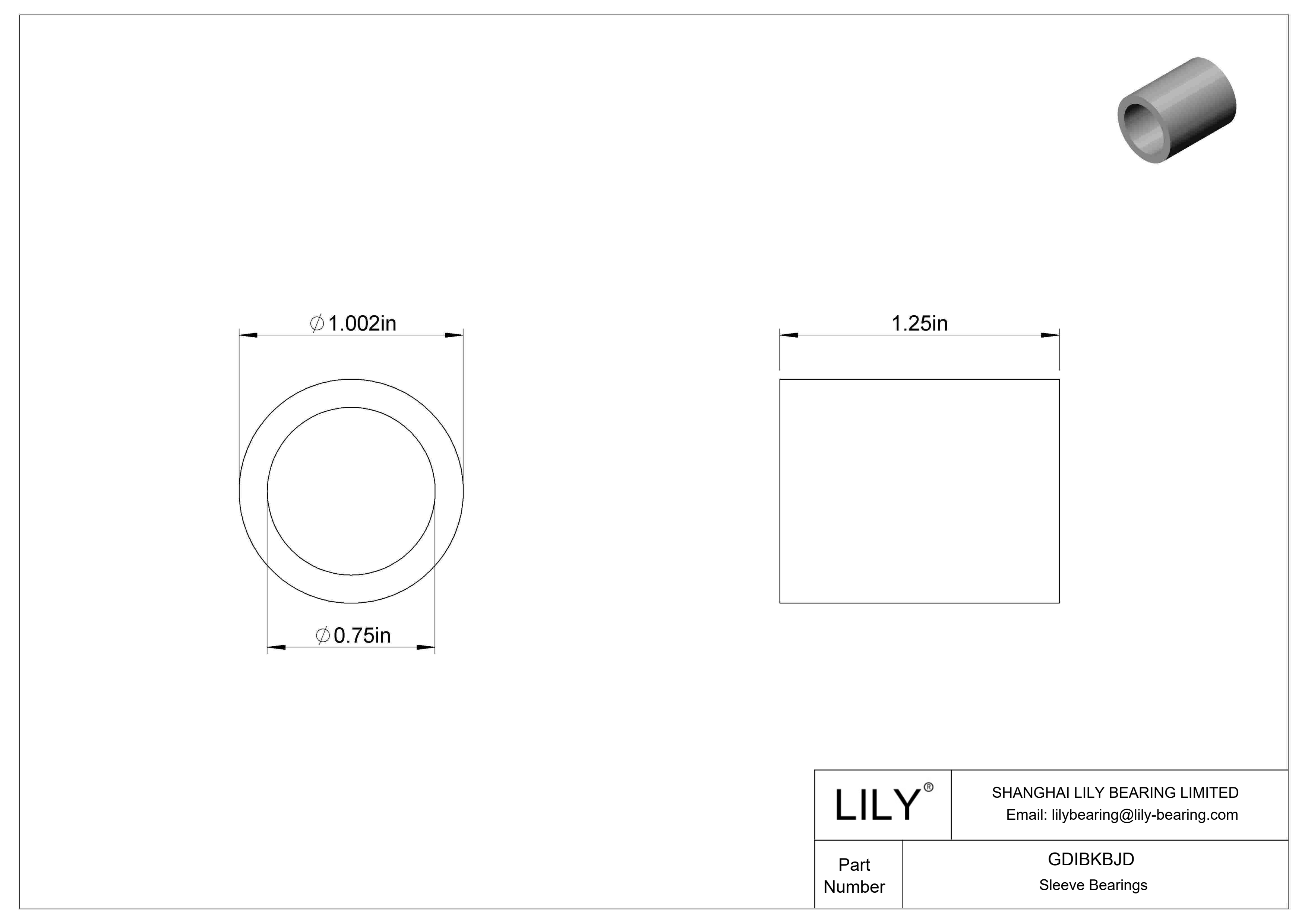 GDIBKBJD 多用途套筒轴承 cad drawing