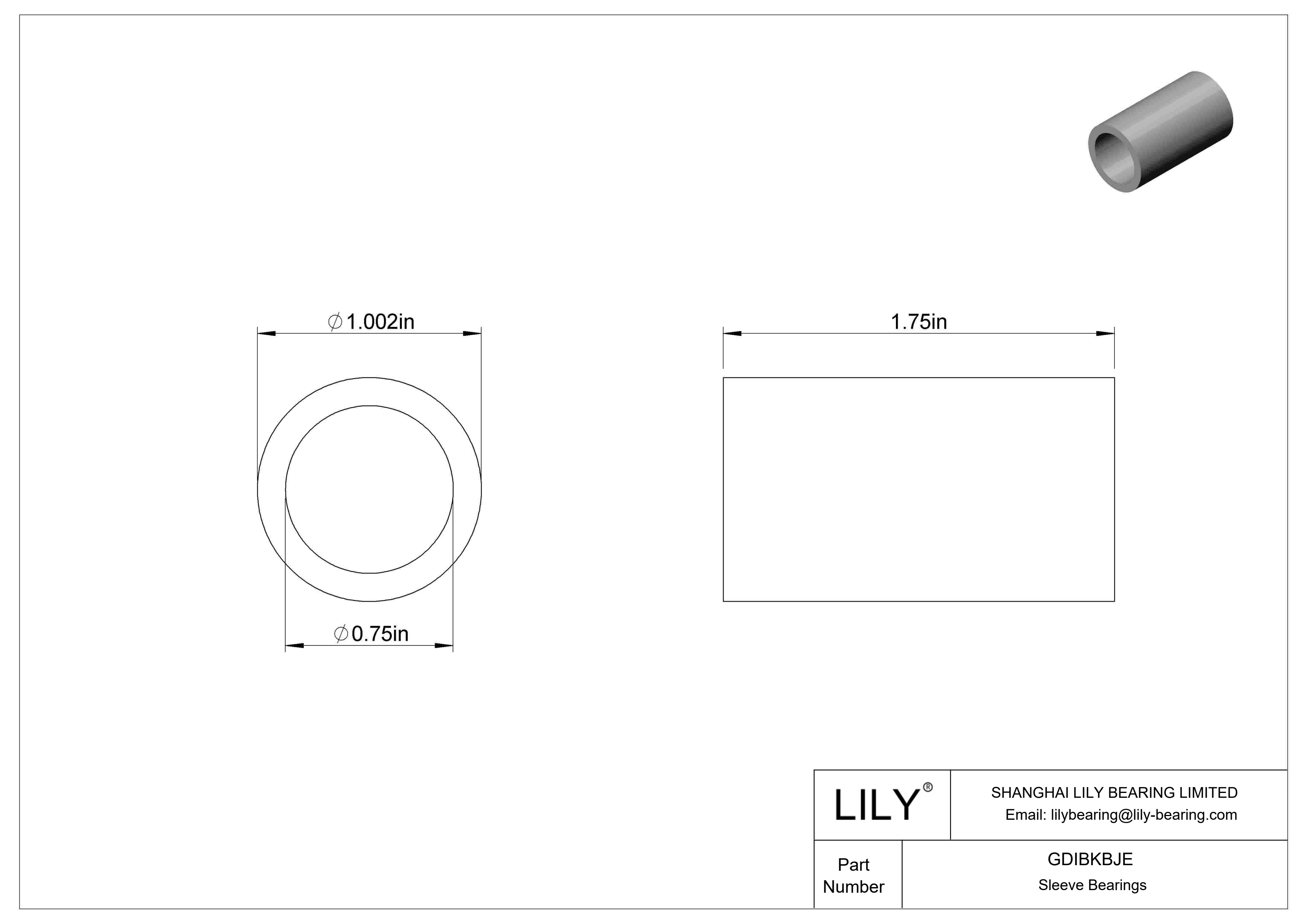 GDIBKBJE 多用途套筒轴承 cad drawing