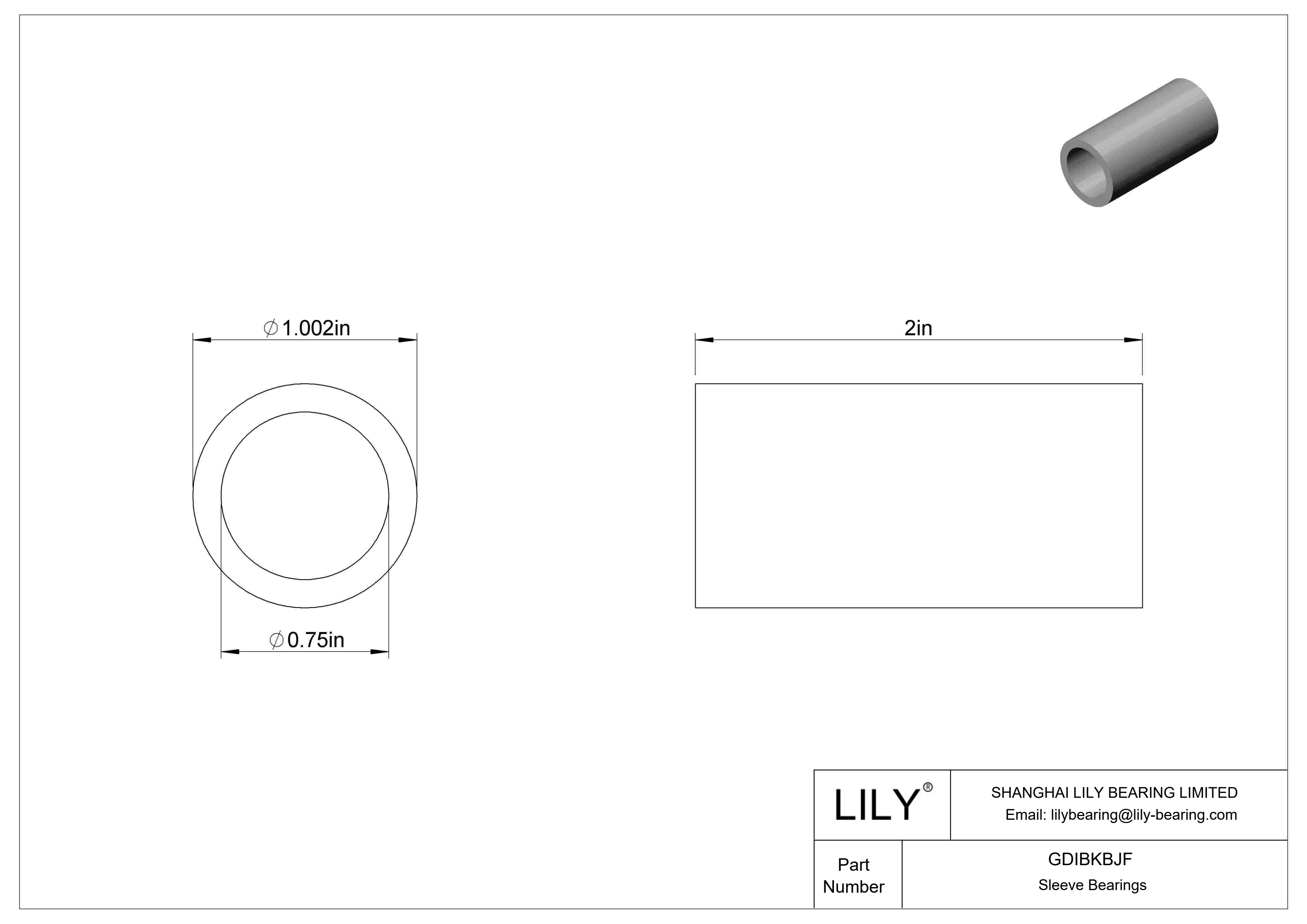 GDIBKBJF 多用途套筒轴承 cad drawing