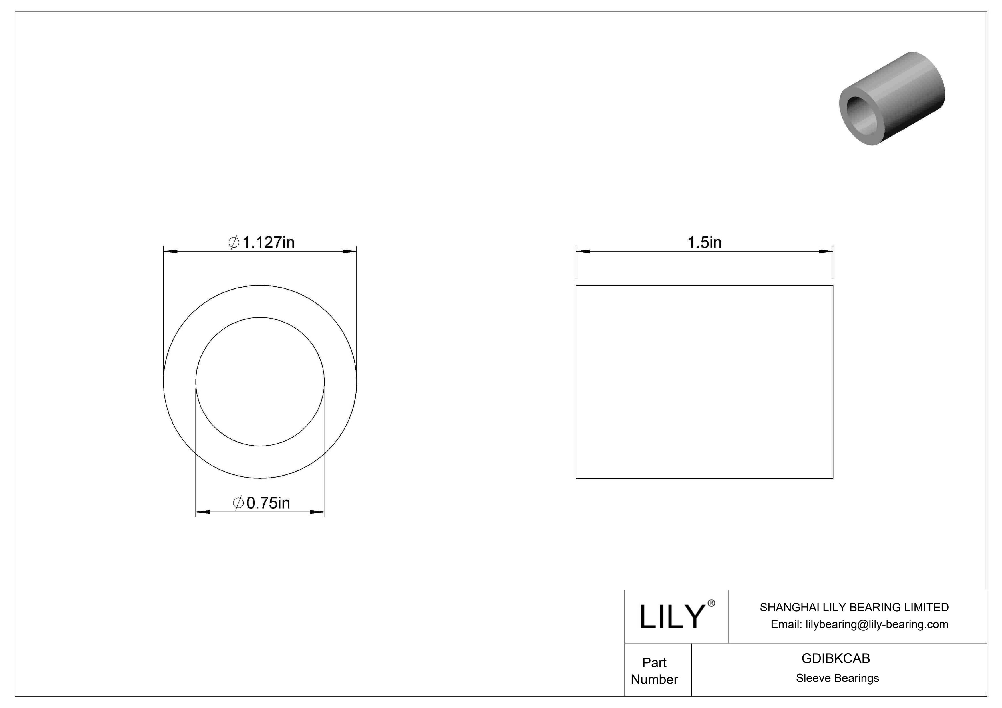 GDIBKCAB 多用途套筒轴承 cad drawing