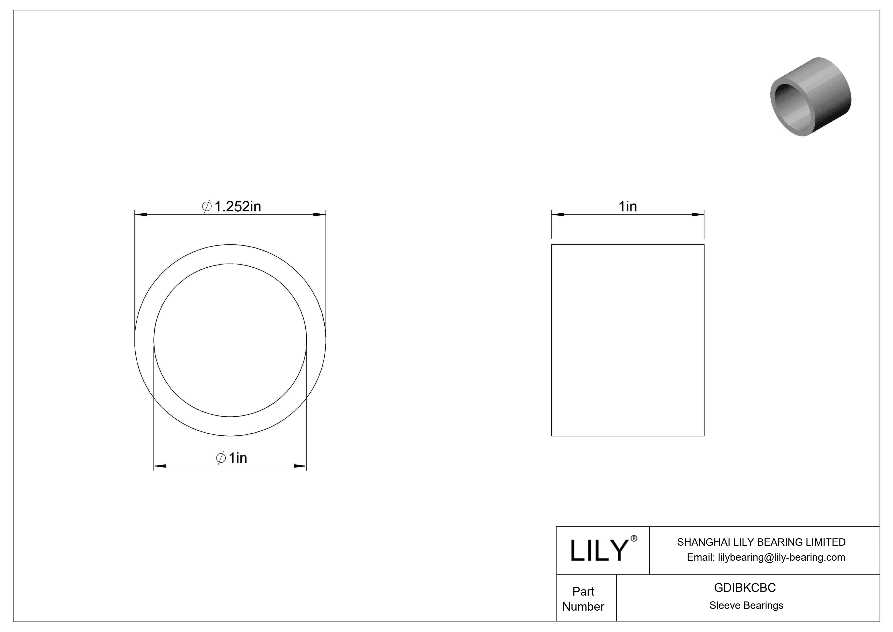 GDIBKCBC 多用途套筒轴承 cad drawing