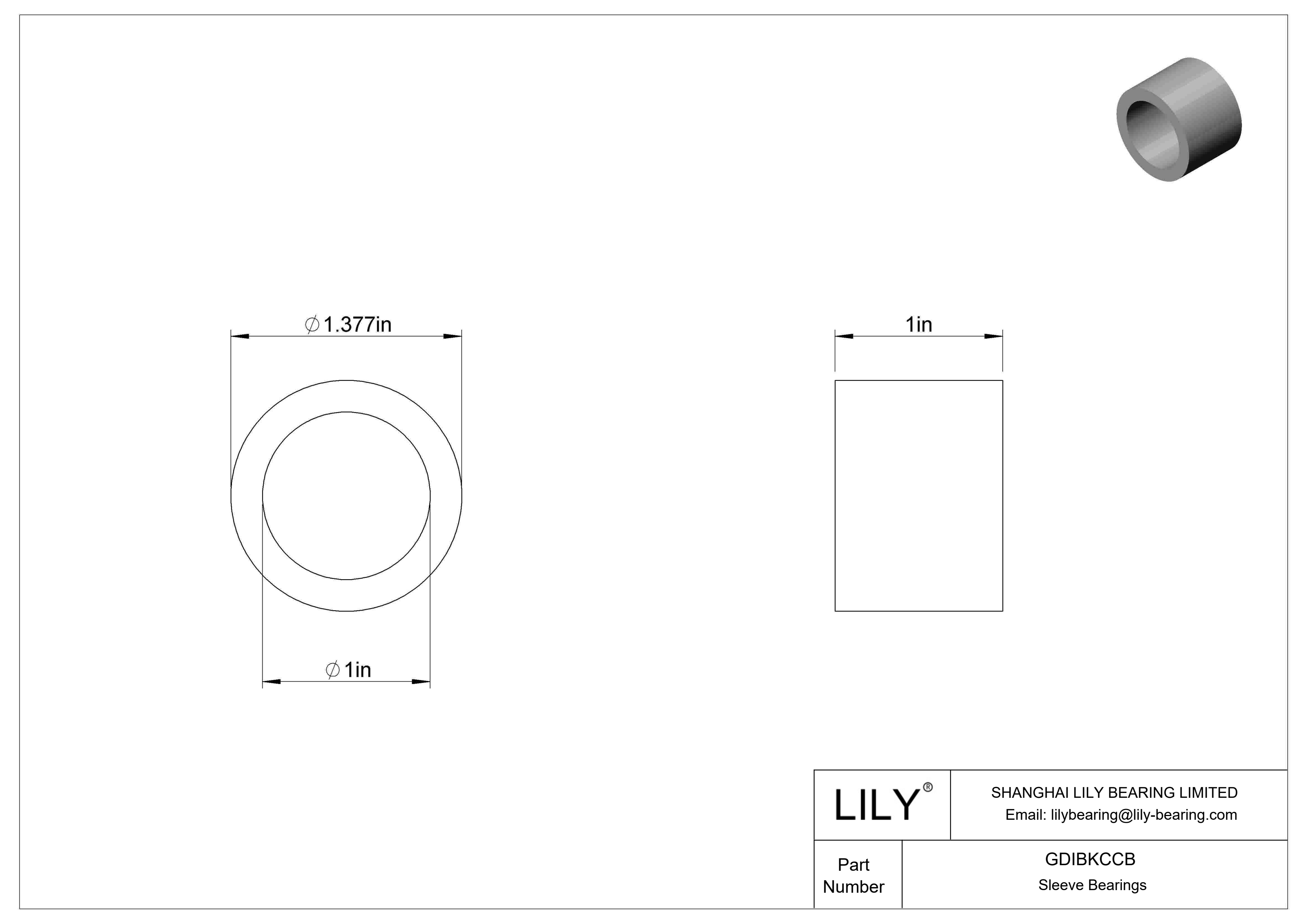 GDIBKCCB 多用途套筒轴承 cad drawing