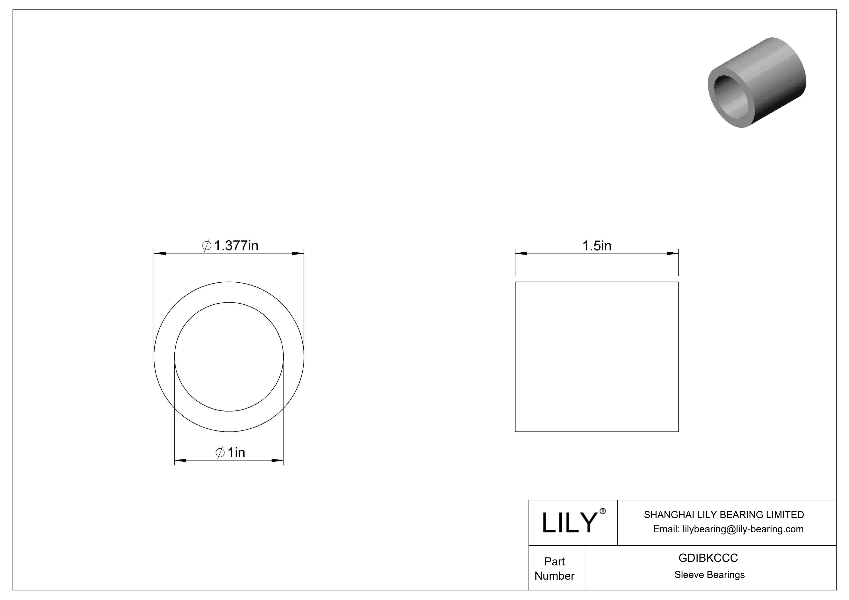 GDIBKCCC Rodamientos de manguito polivalentes cad drawing