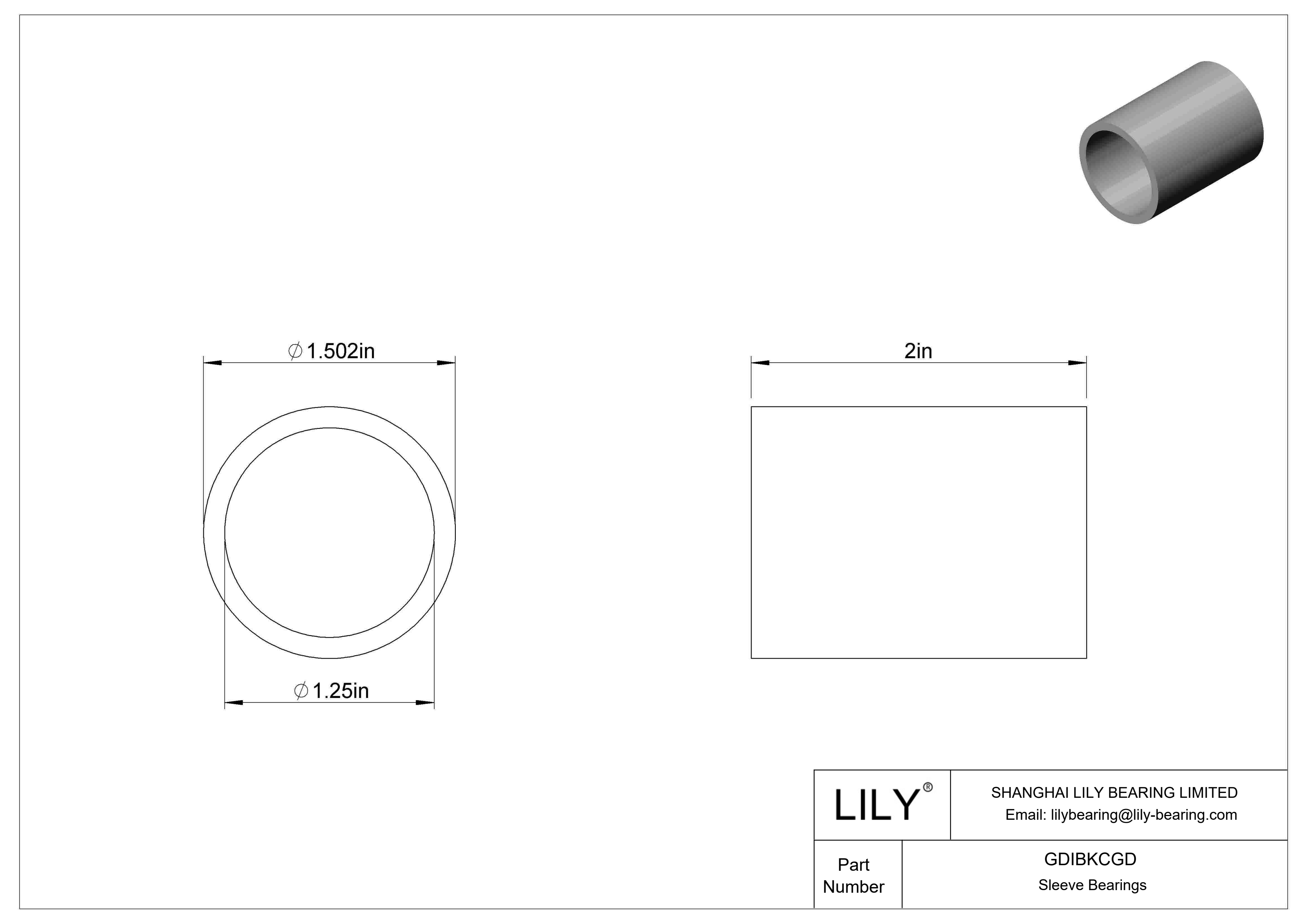 GDIBKCGD 多用途套筒轴承 cad drawing