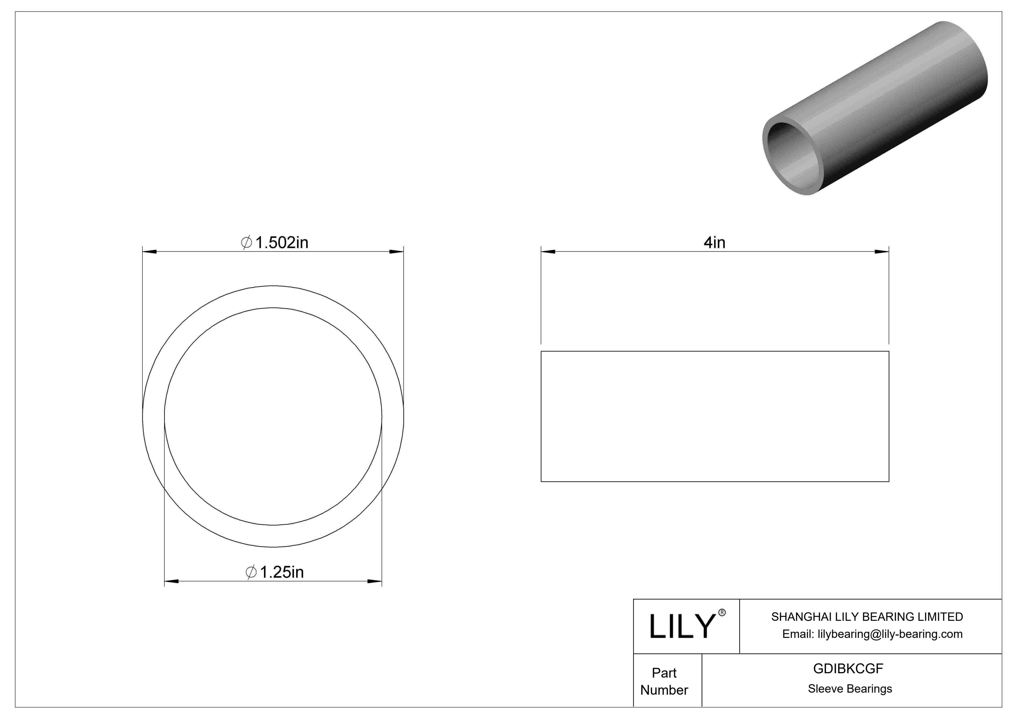 GDIBKCGF 多用途套筒轴承 cad drawing