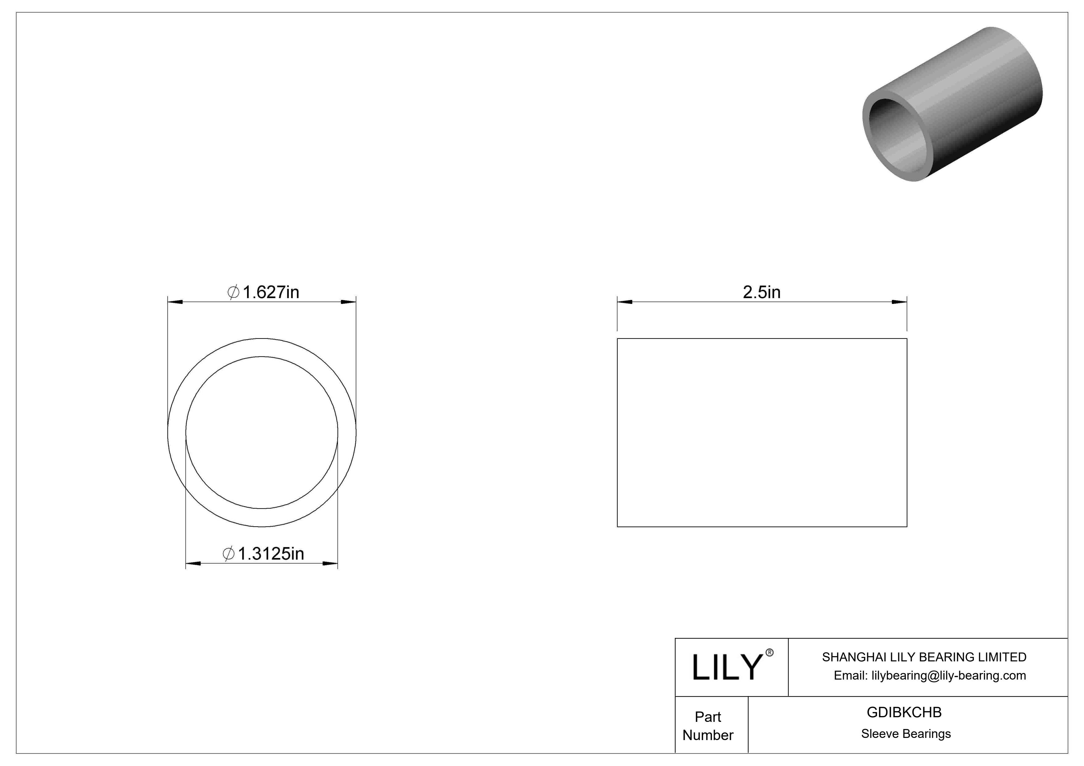 GDIBKCHB 多用途套筒轴承 cad drawing