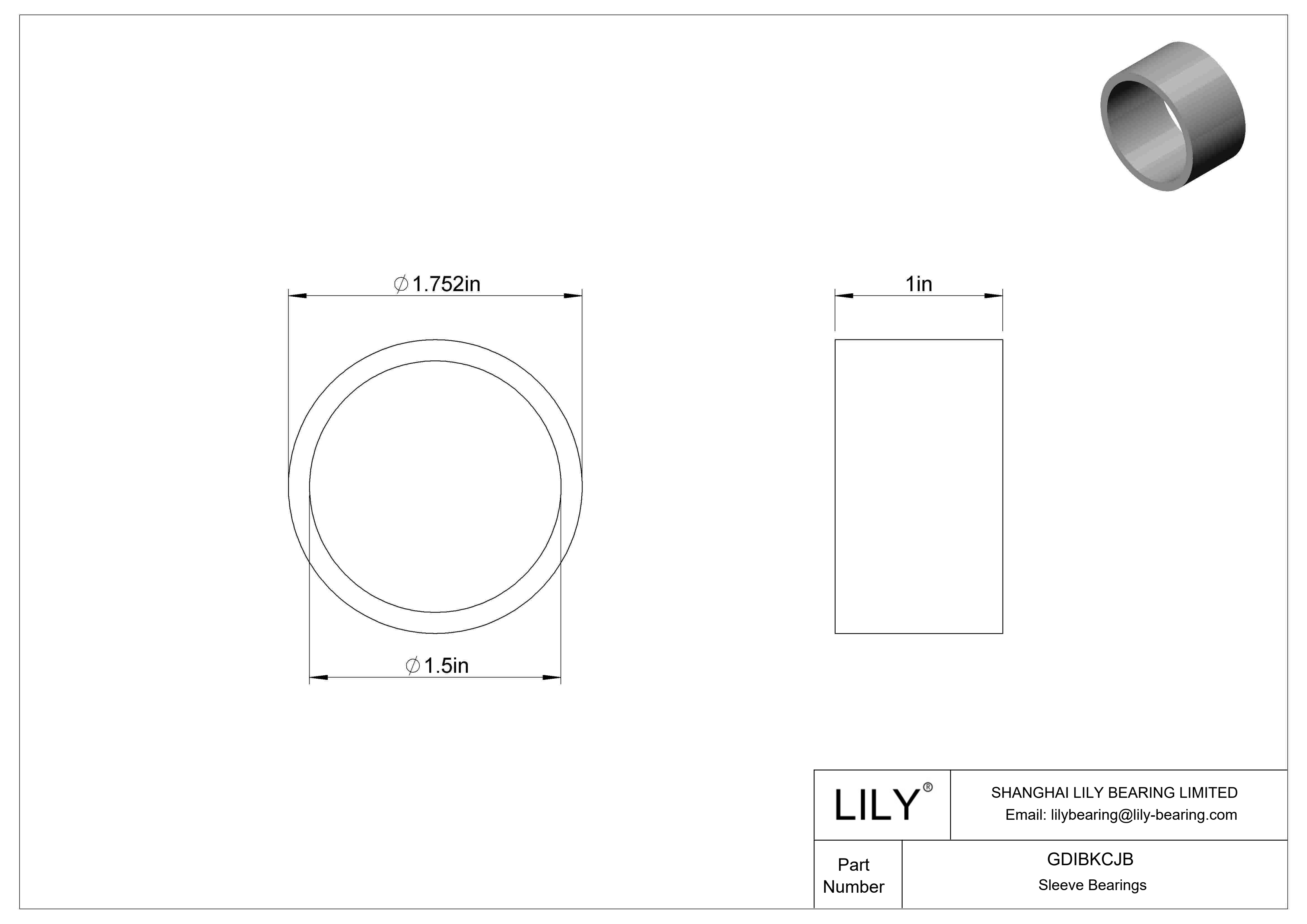 GDIBKCJB 多用途套筒轴承 cad drawing