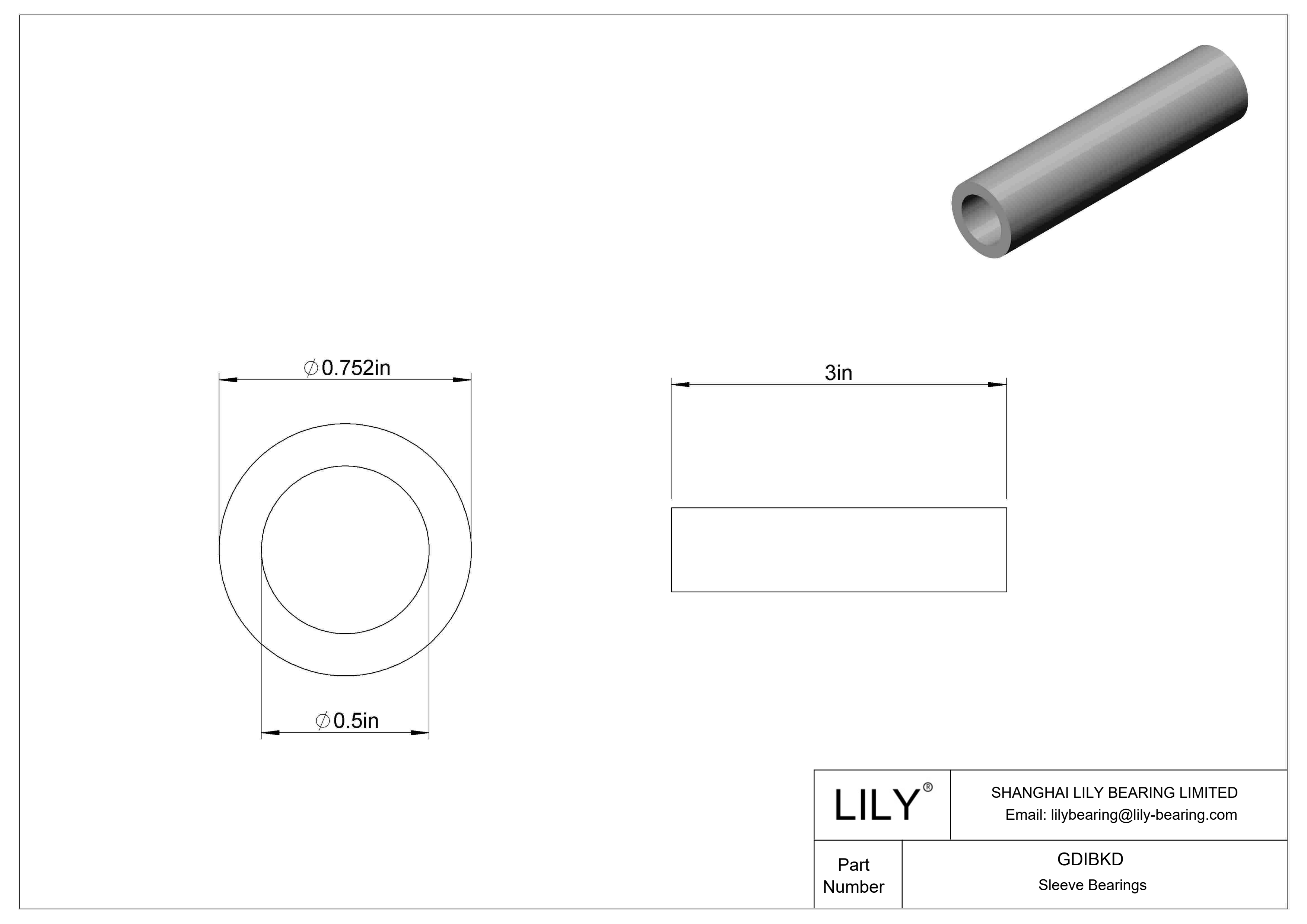 GDIBKD 多用途套筒轴承 cad drawing