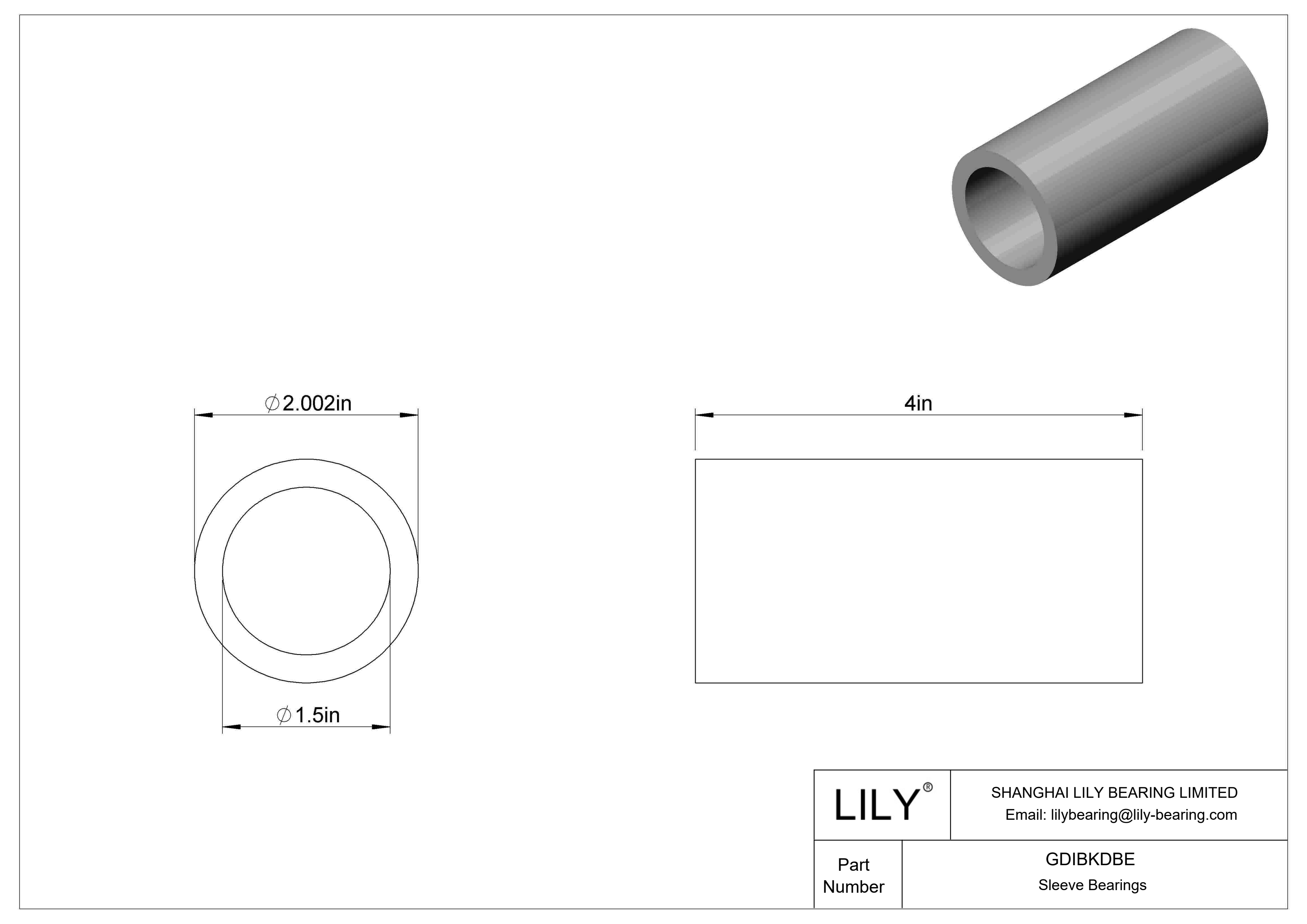 GDIBKDBE 多用途套筒轴承 cad drawing