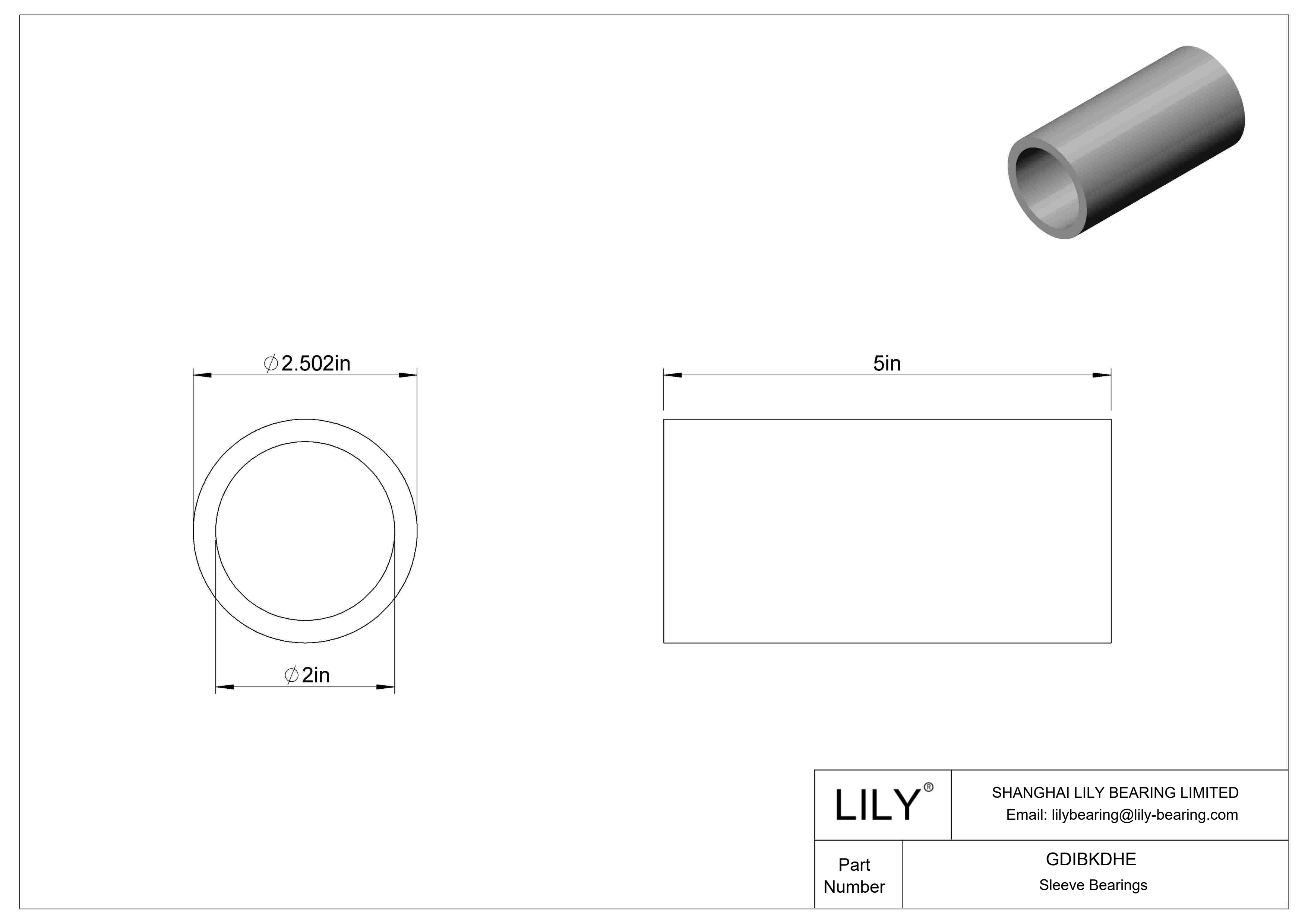 GDIBKDHE 多用途套筒轴承 cad drawing