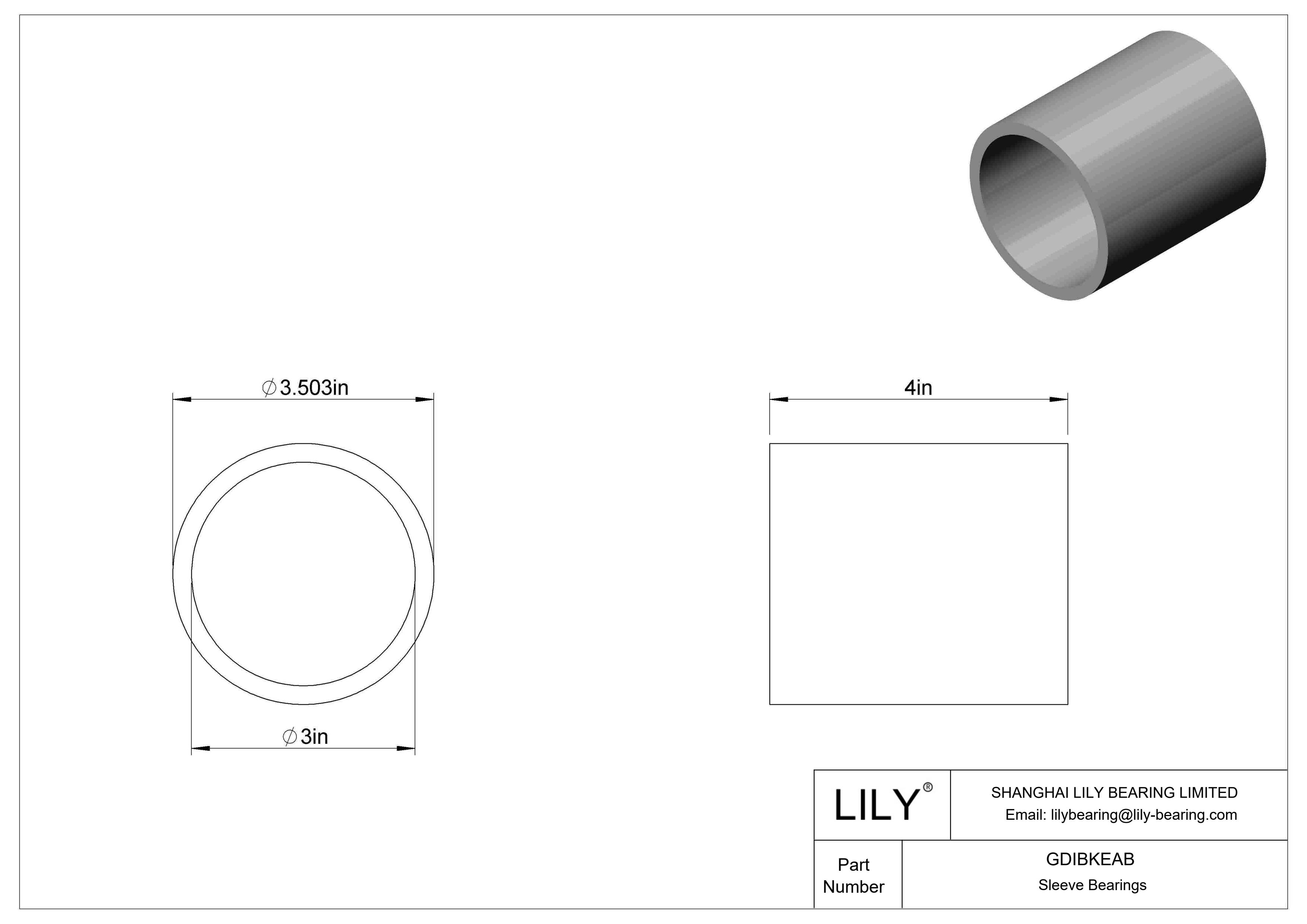 GDIBKEAB 多用途套筒轴承 cad drawing