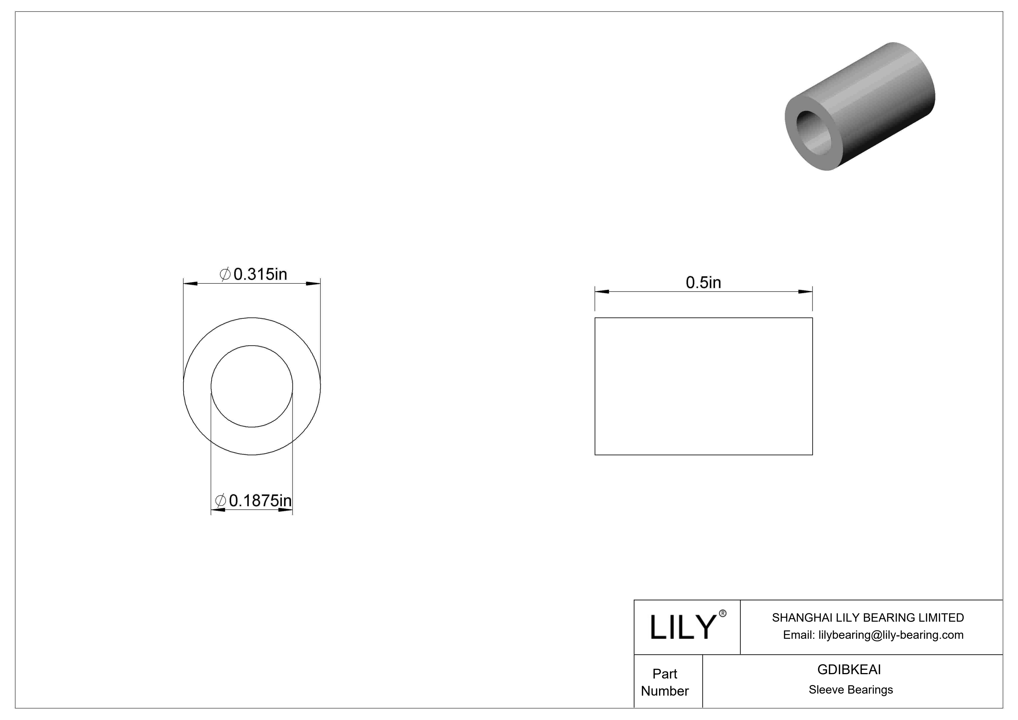 GDIBKEAI 多用途套筒轴承 cad drawing