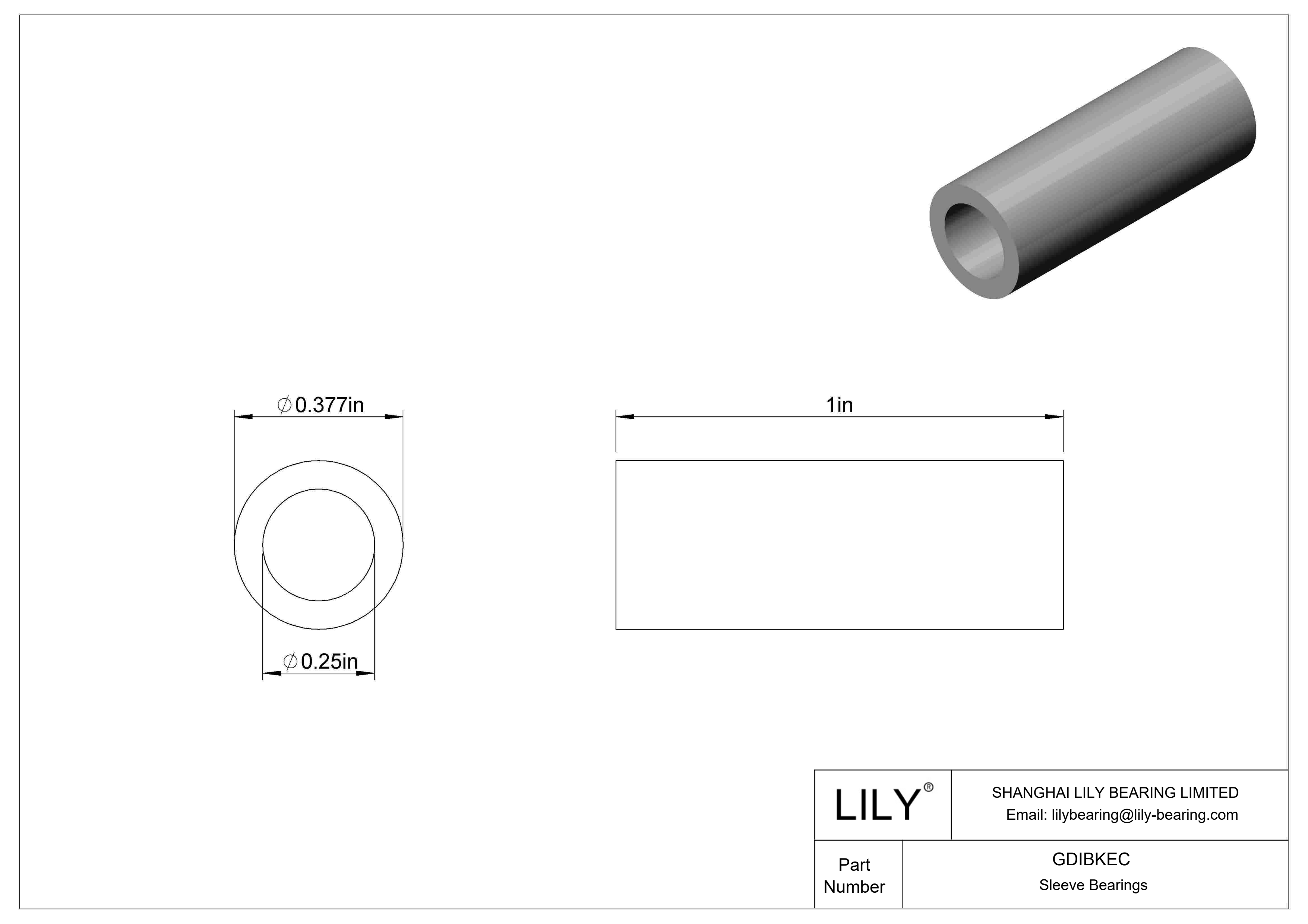 GDIBKEC 多用途套筒轴承 cad drawing