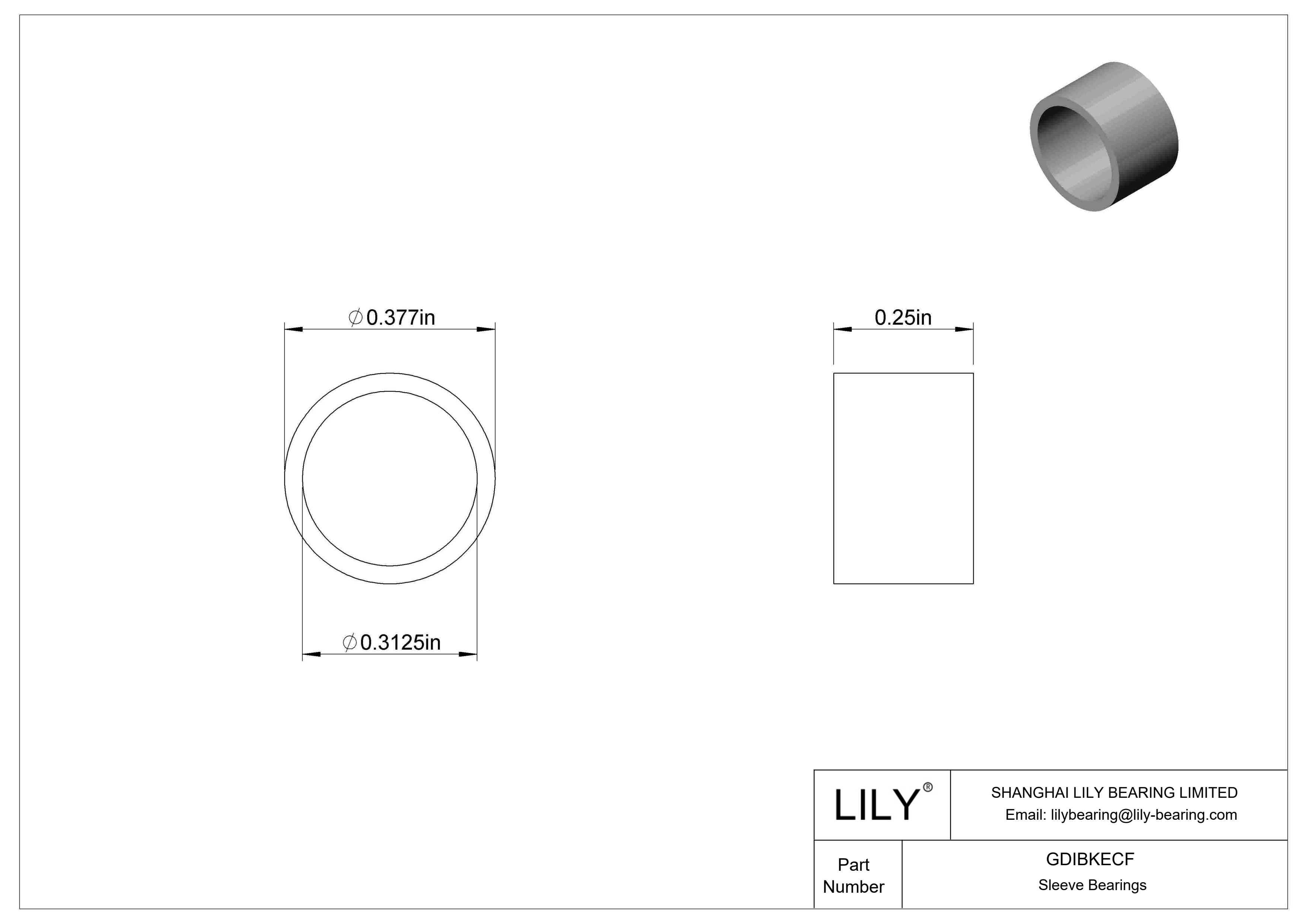 GDIBKECF 多用途套筒轴承 cad drawing