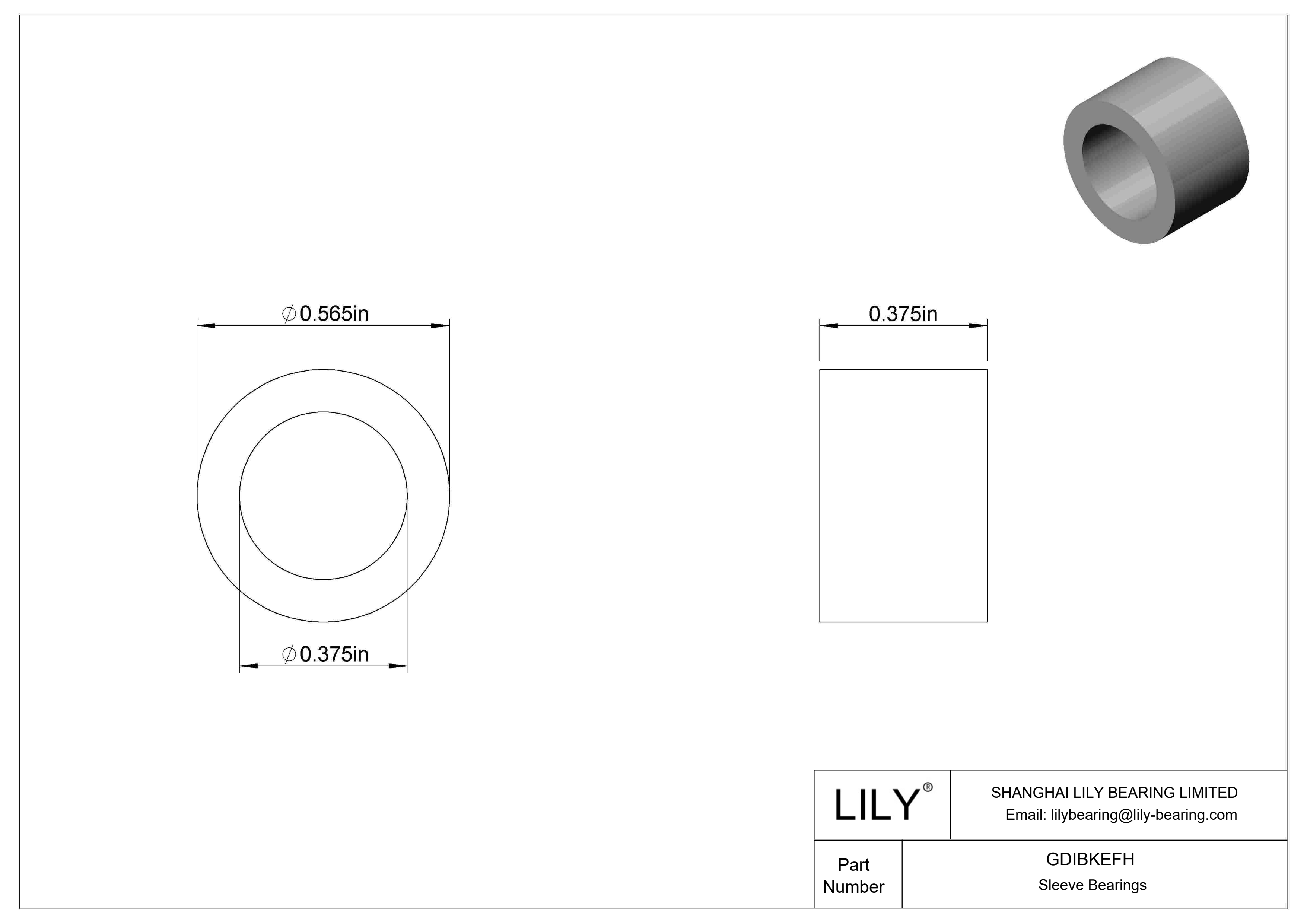 GDIBKEFH 多用途套筒轴承 cad drawing