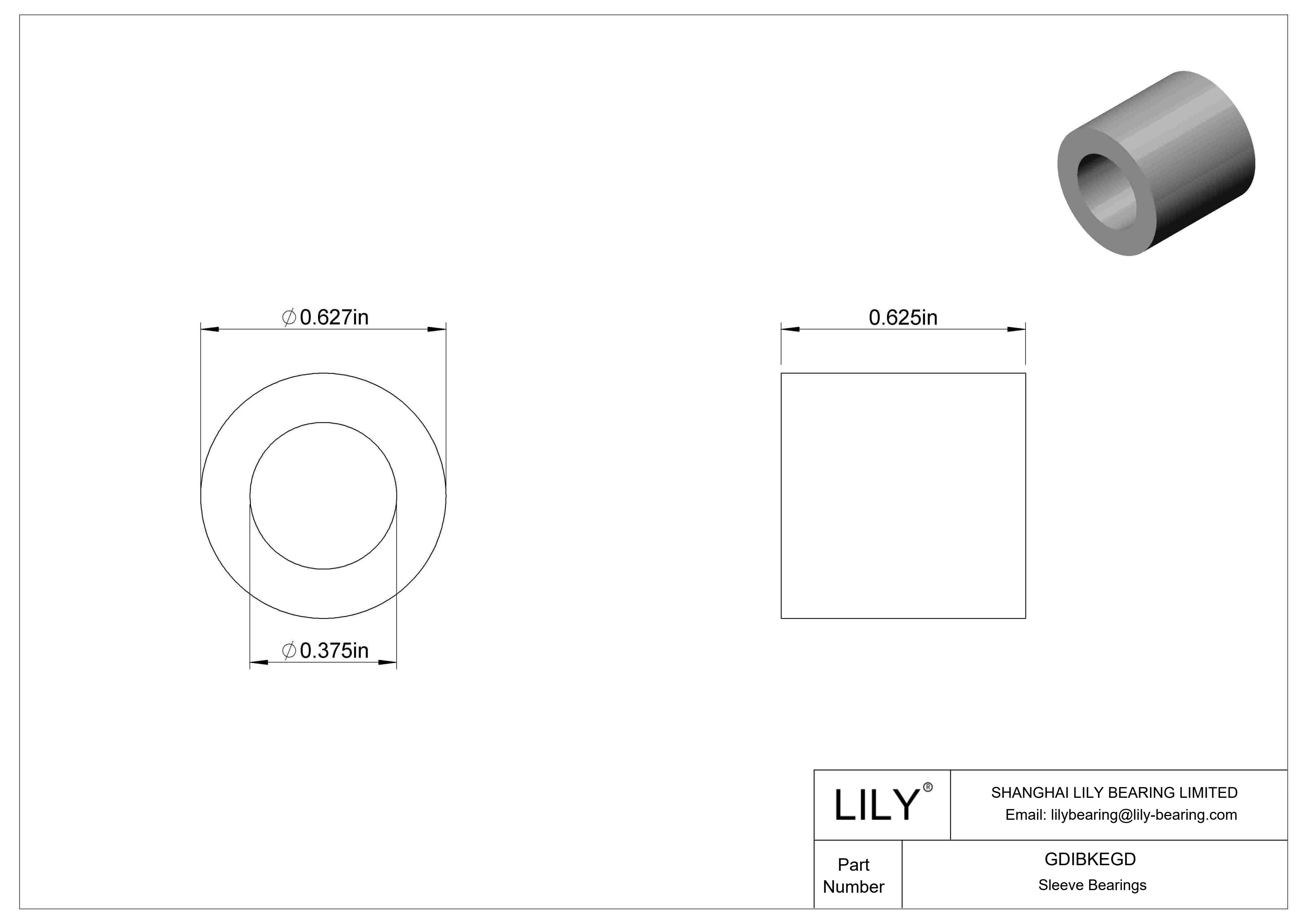 GDIBKEGD 多用途套筒轴承 cad drawing