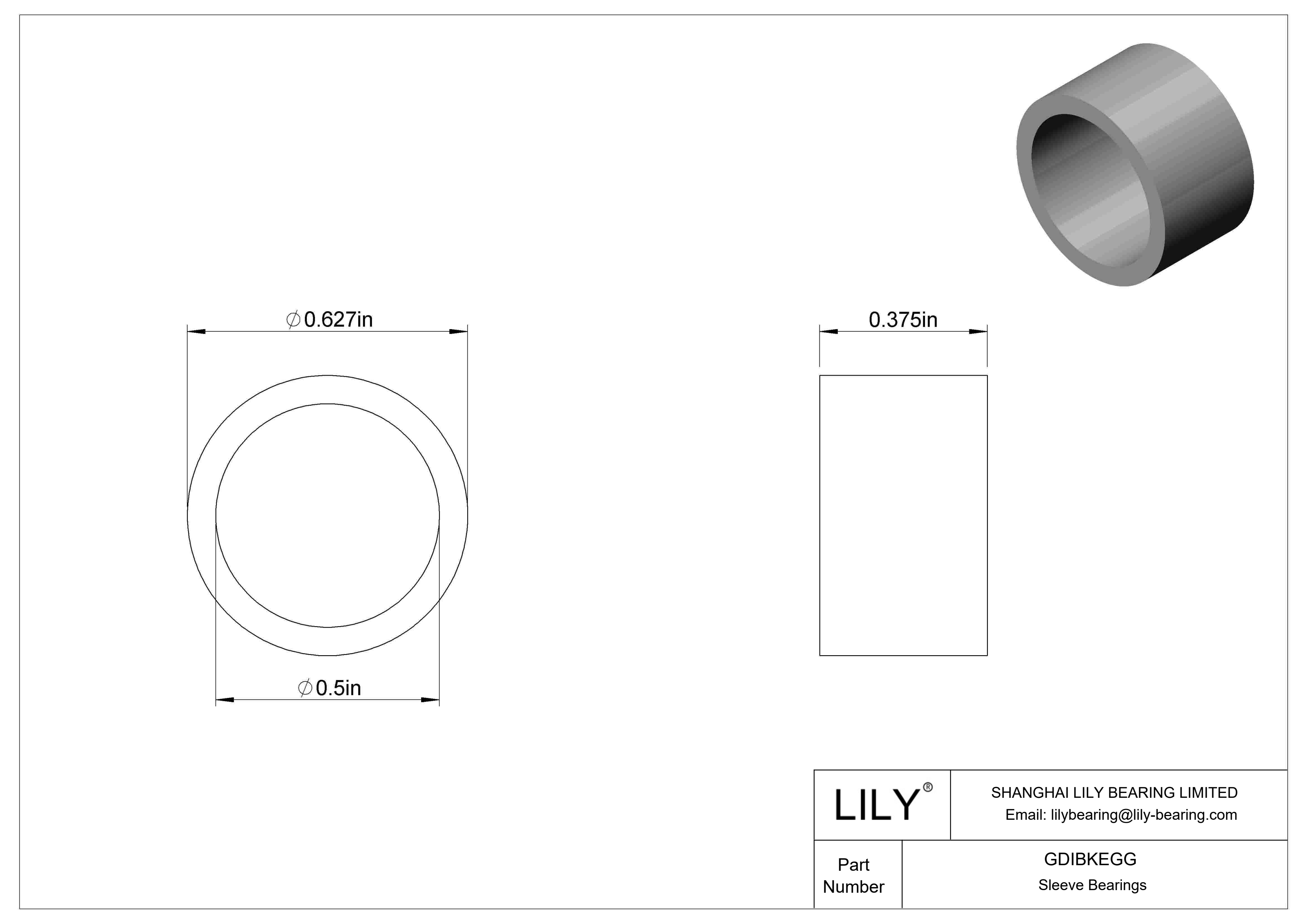 GDIBKEGG Multipurpose Sleeve Bearings cad drawing