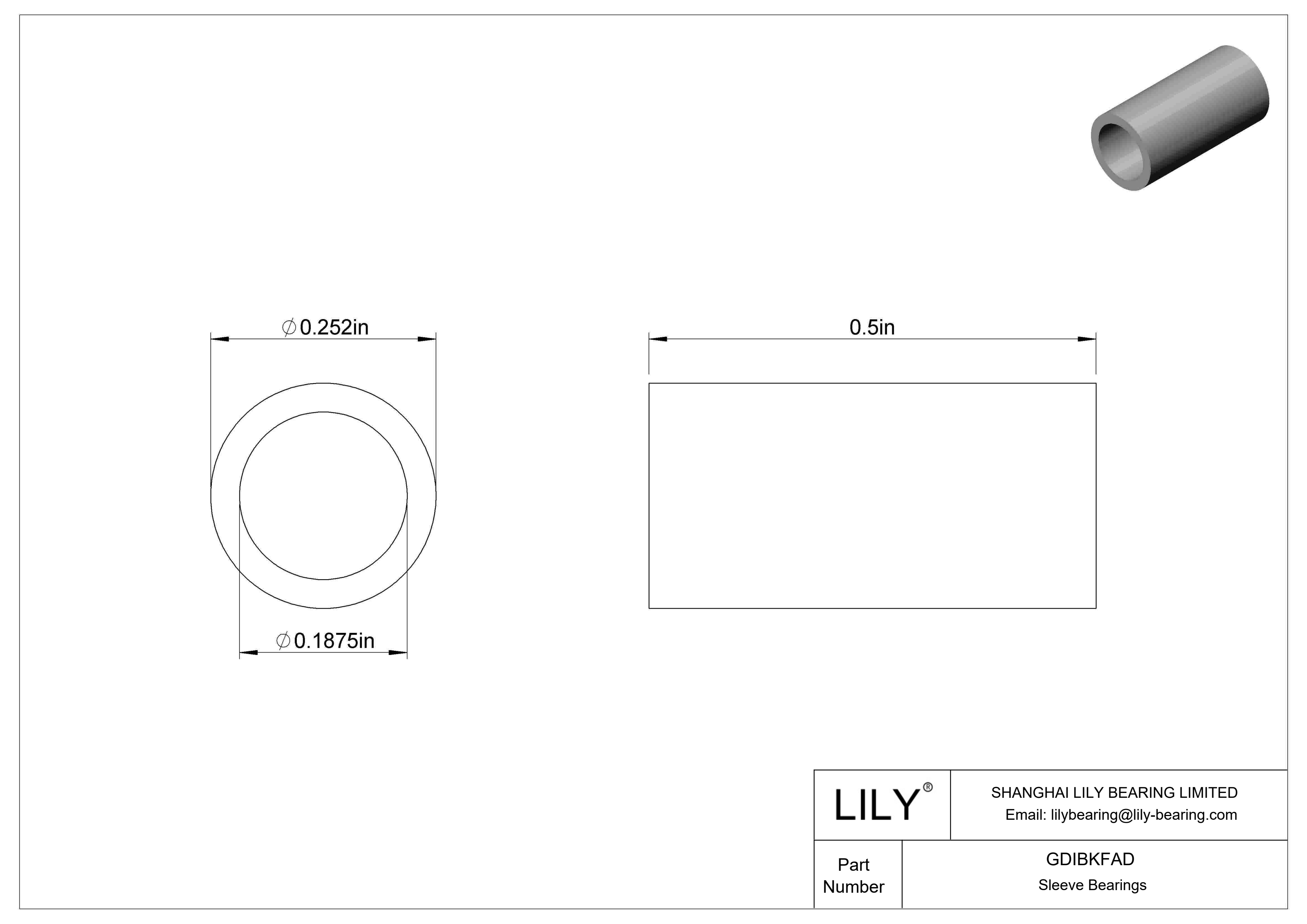 GDIBKFAD 多用途套筒轴承 cad drawing