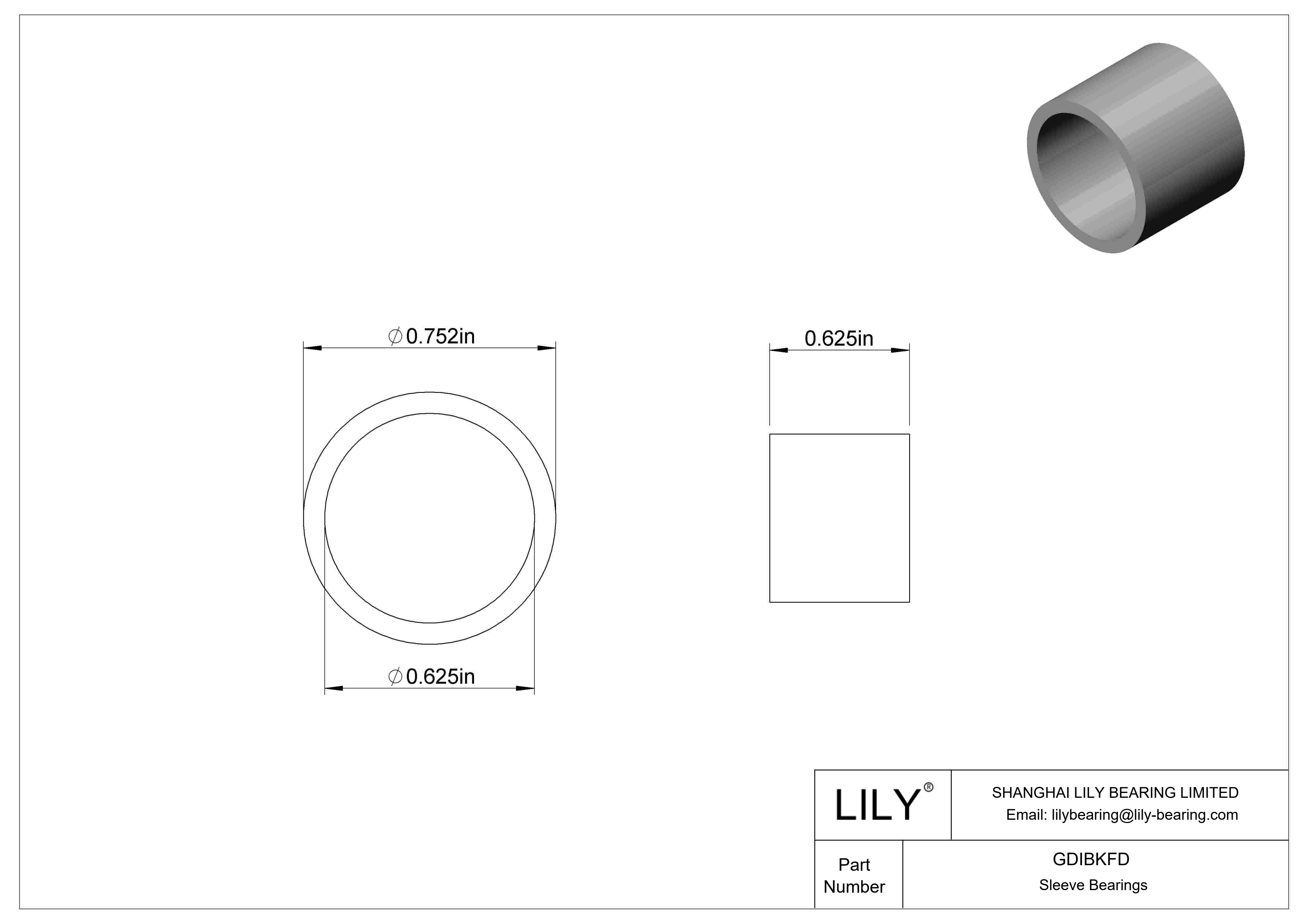 GDIBKFD 多用途套筒轴承 cad drawing