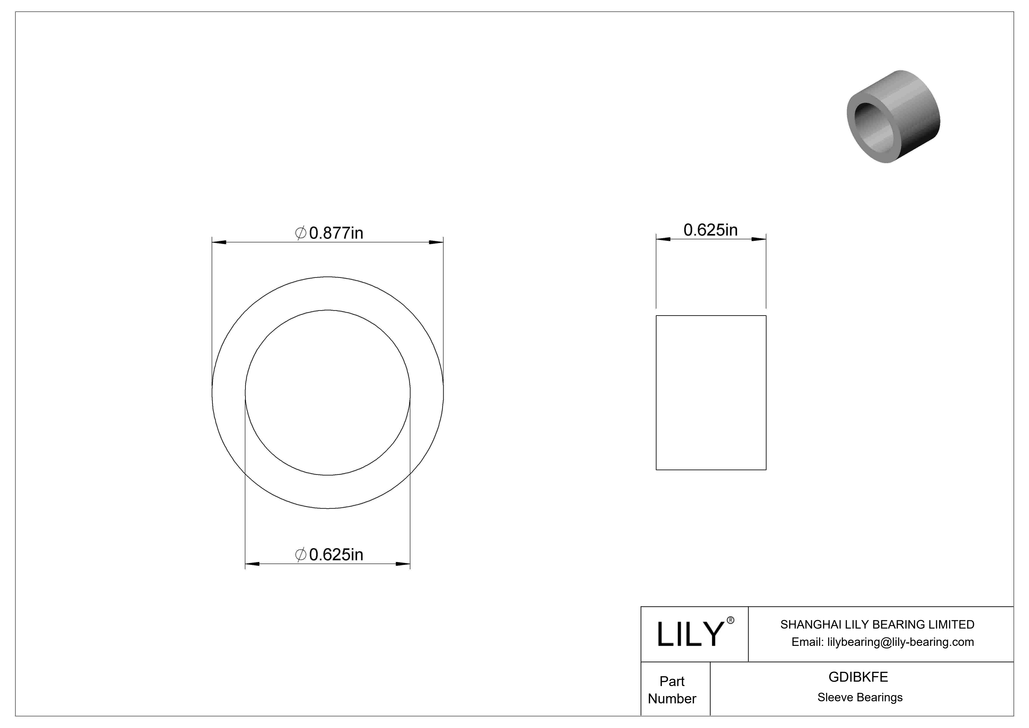 GDIBKFE 多用途套筒轴承 cad drawing