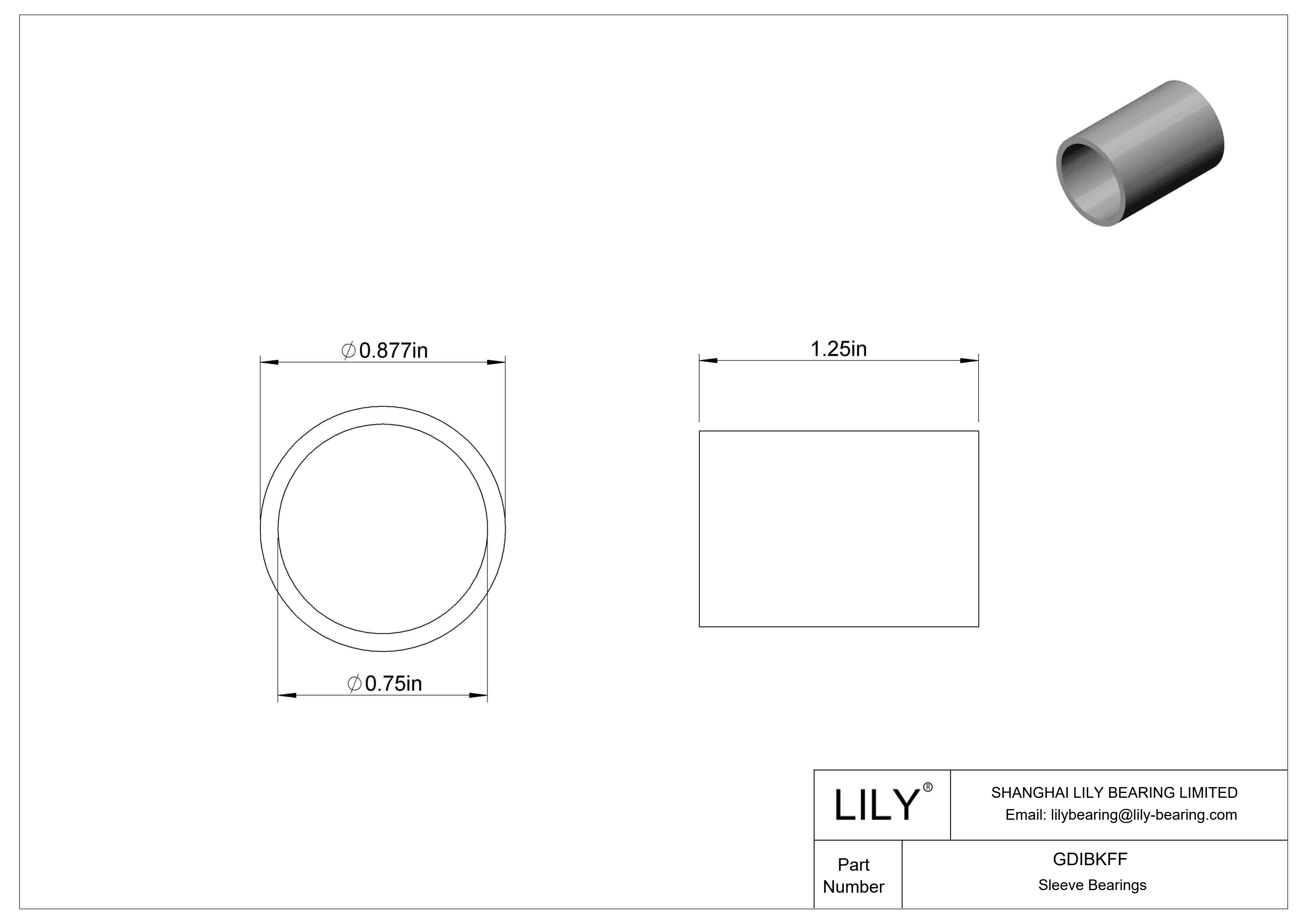 GDIBKFF 多用途套筒轴承 cad drawing