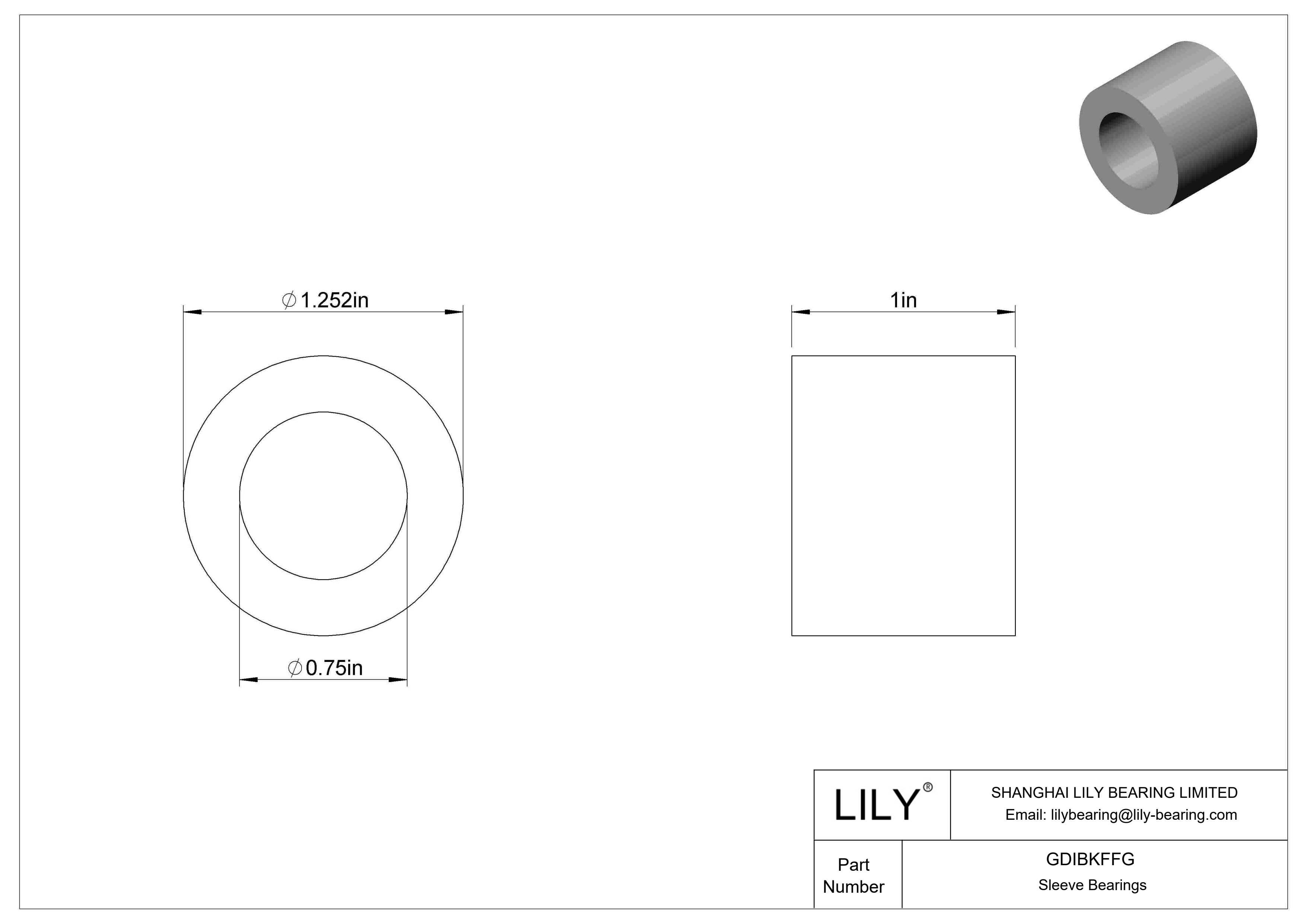 GDIBKFFG Multipurpose Sleeve Bearings cad drawing