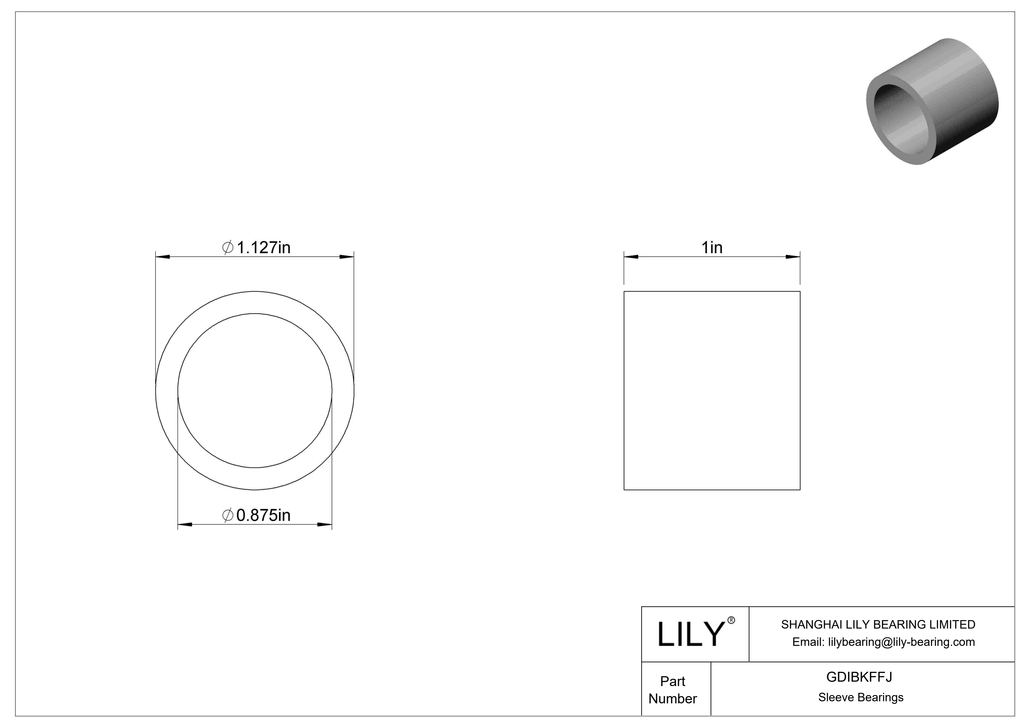 GDIBKFFJ 多用途套筒轴承 cad drawing