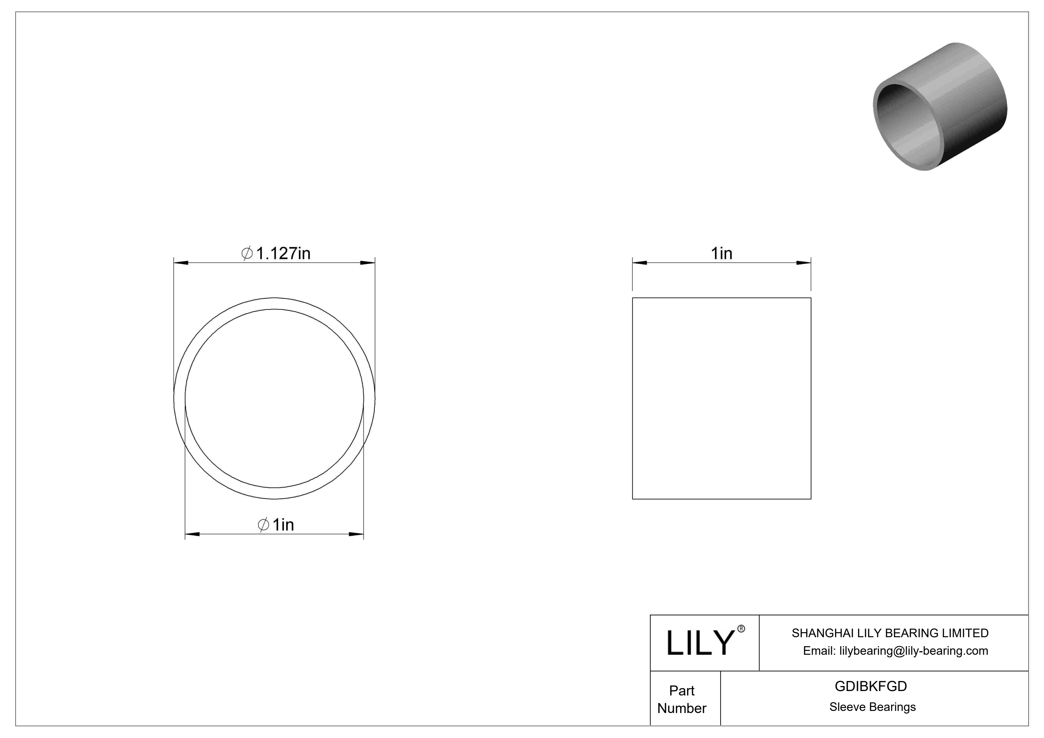 GDIBKFGD Multipurpose Sleeve Bearings cad drawing