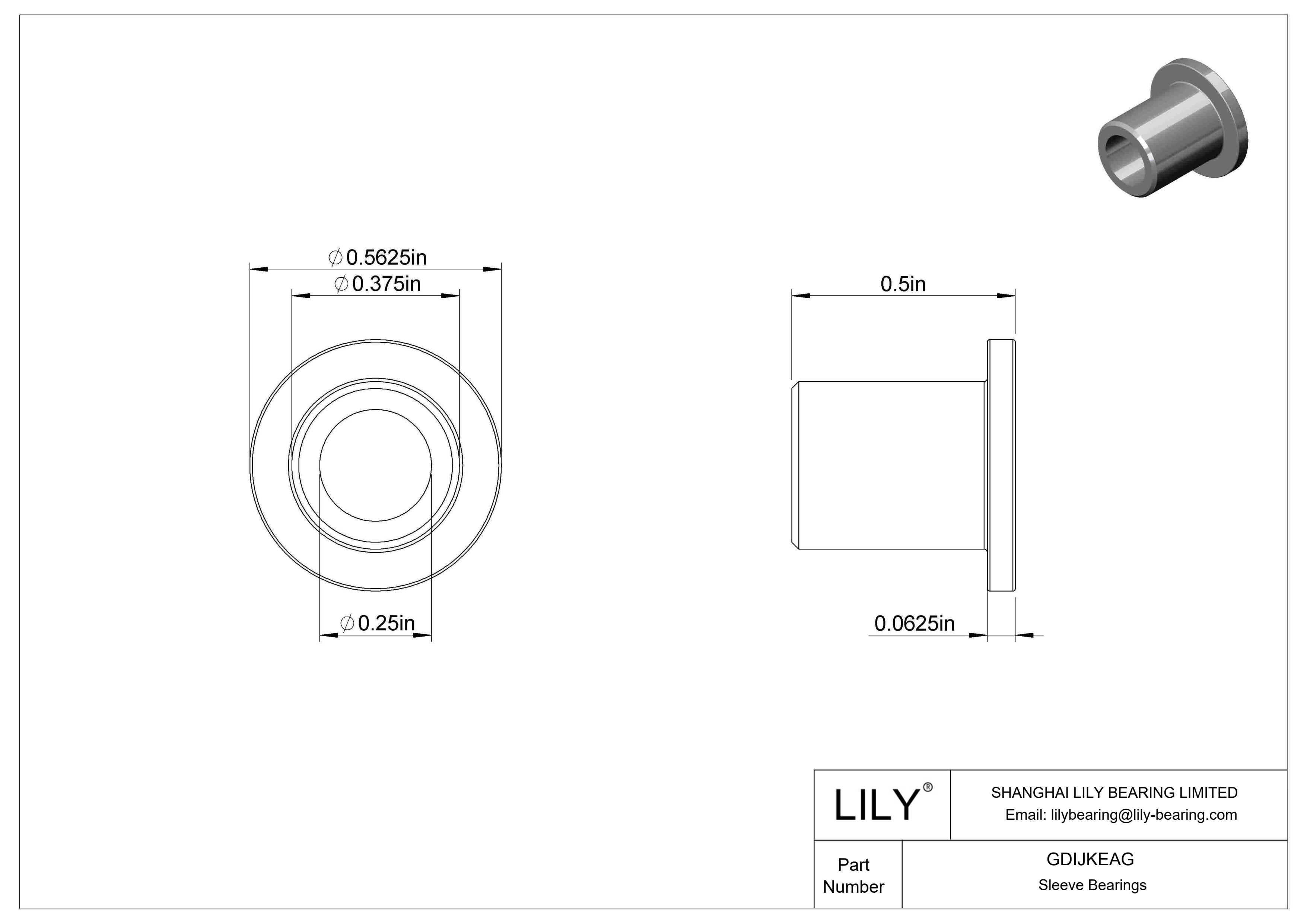 GDIJKEAG Rodamientos de manguito con brida de funcionamiento en seco para cargas ligeras cad drawing