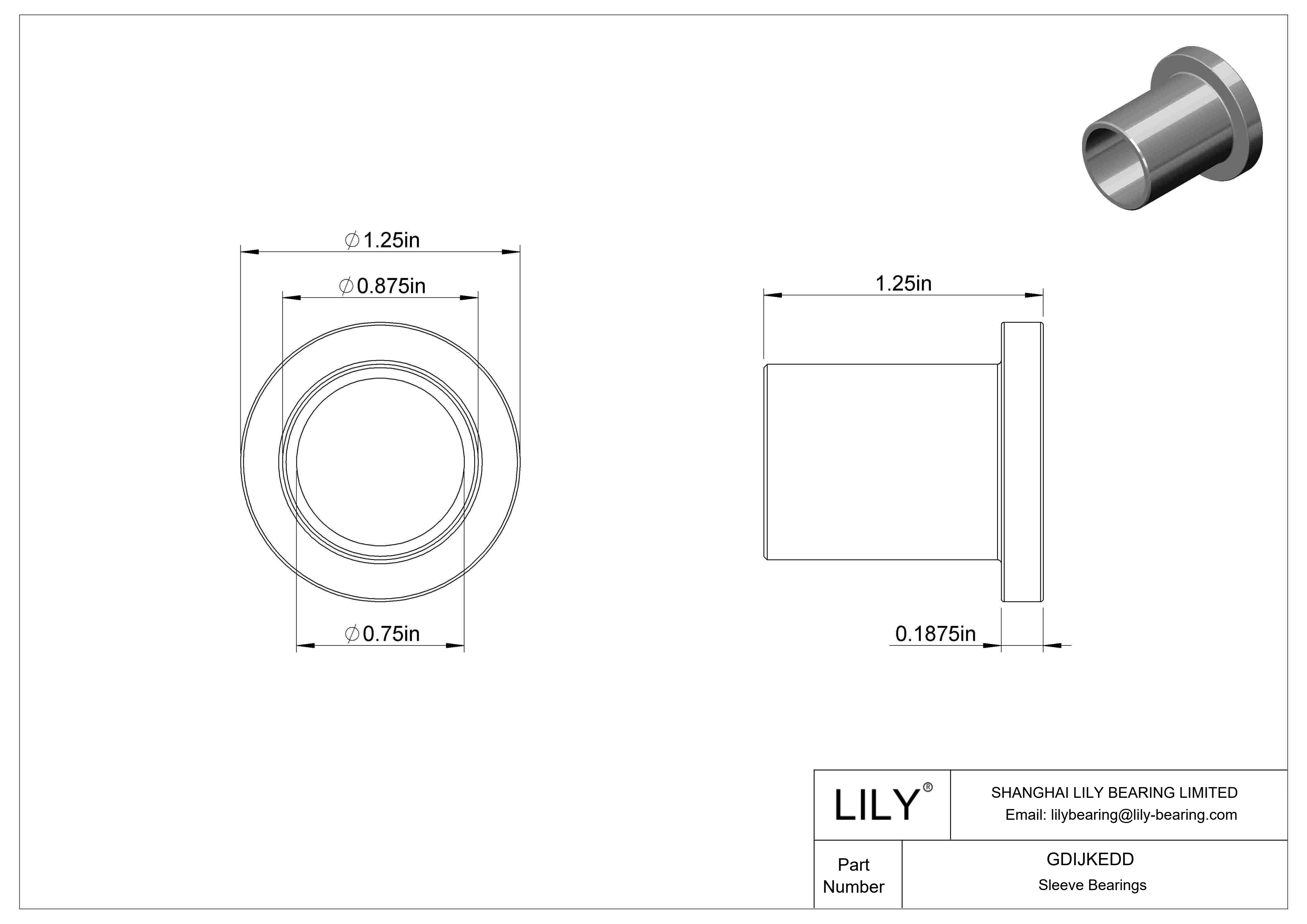 GDIJKEDD 轻载干运转法兰滑动轴承 cad drawing