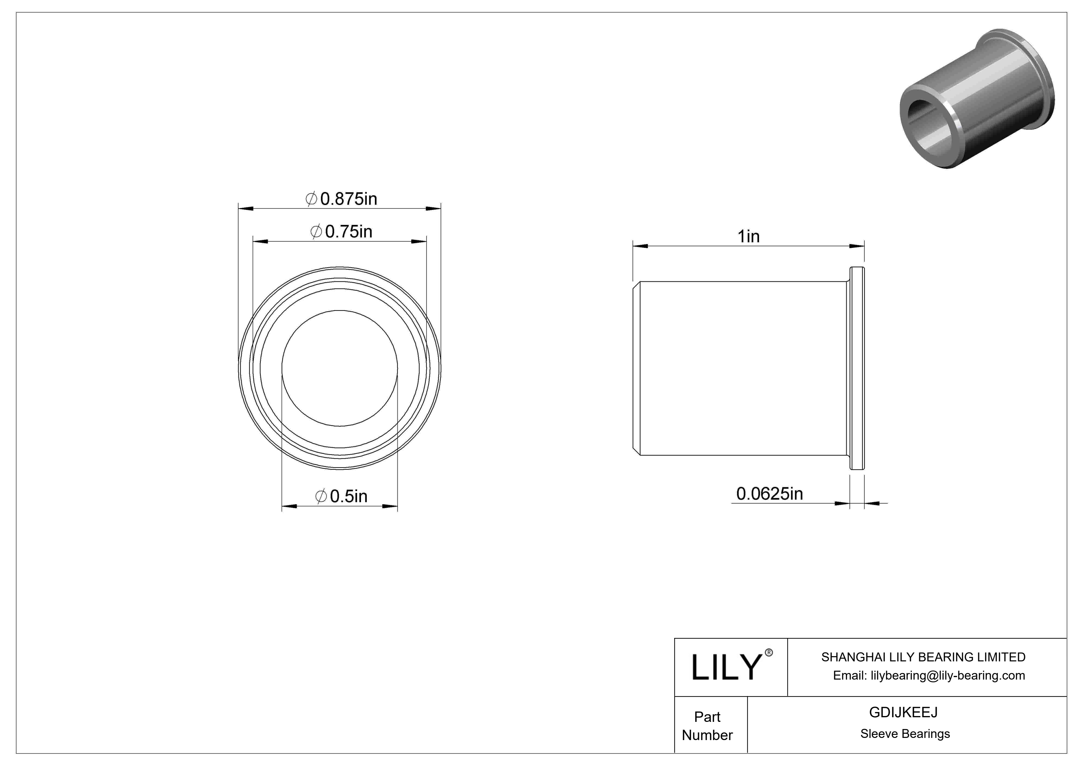 GDIJKEEJ 轻载干运转法兰滑动轴承 cad drawing