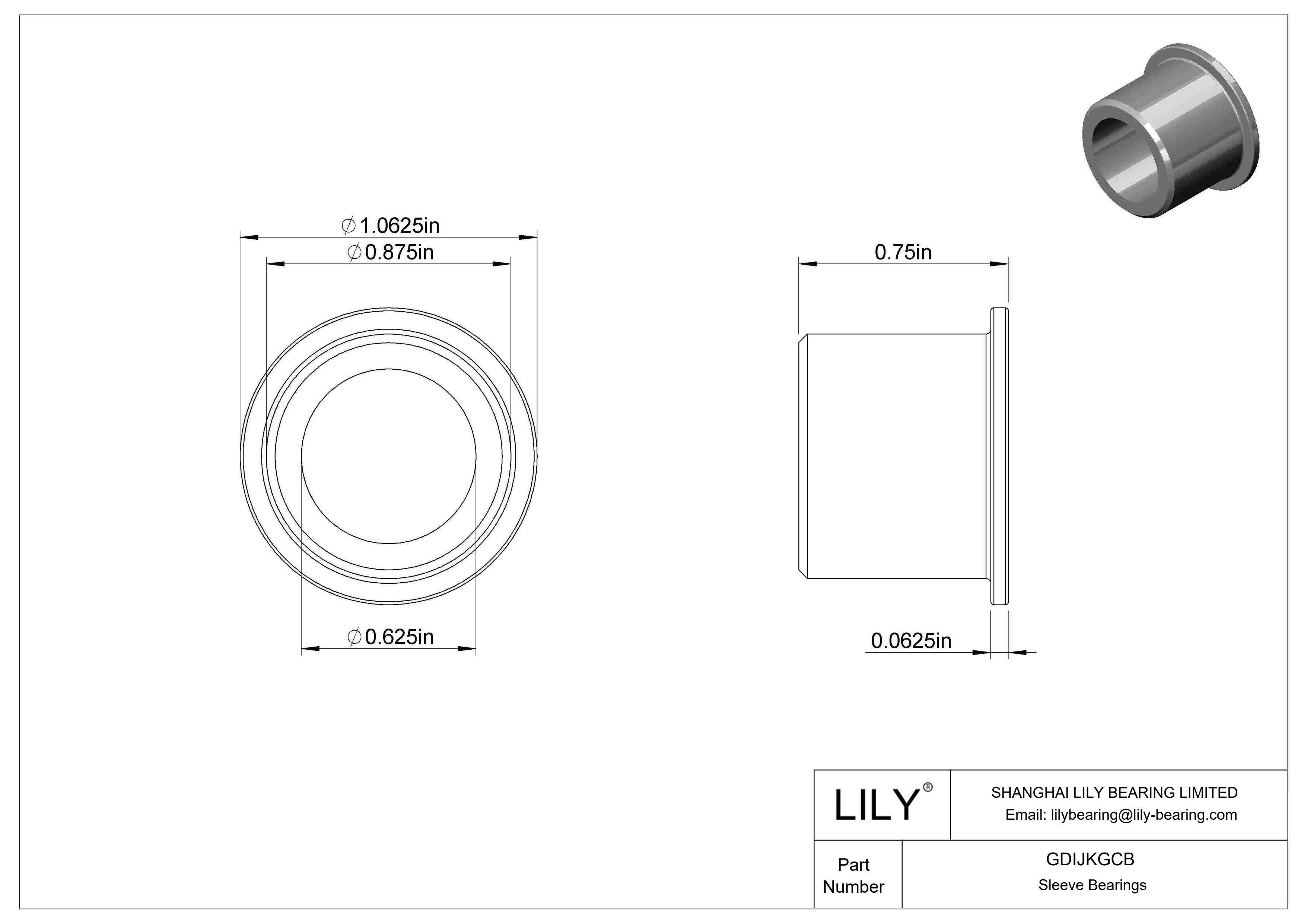 GDIJKGCB Rodamientos de manguito con brida de funcionamiento en seco para cargas ligeras cad drawing