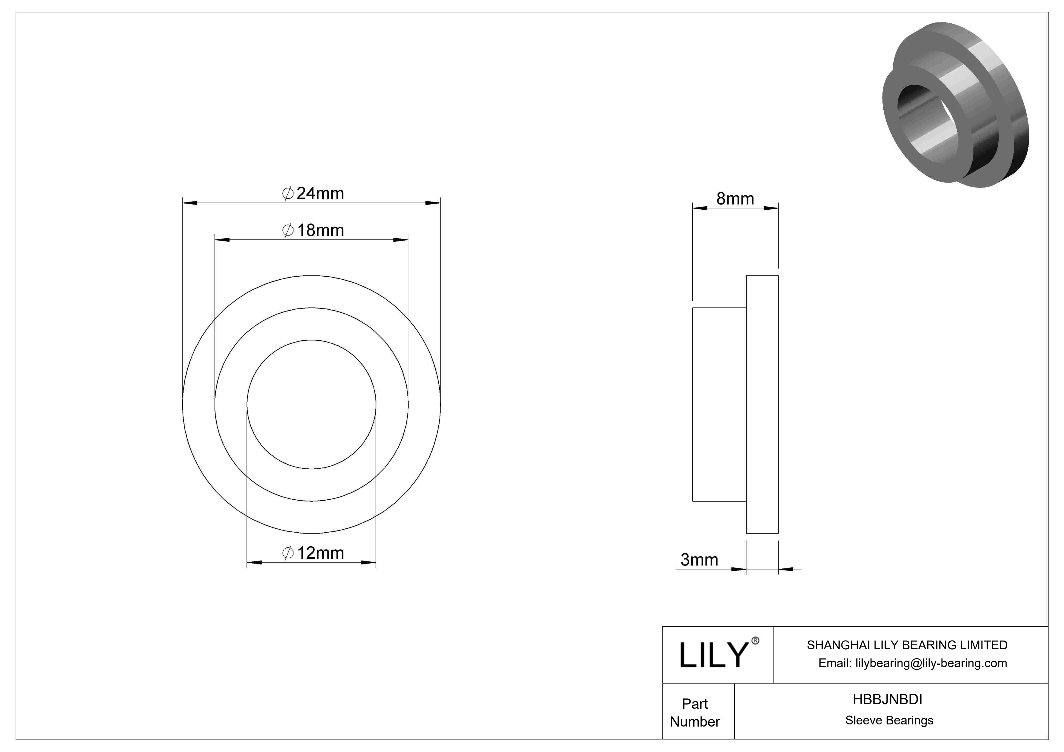 HBBJNBDI 高负荷超低摩擦油浸法兰滑动轴承 cad drawing