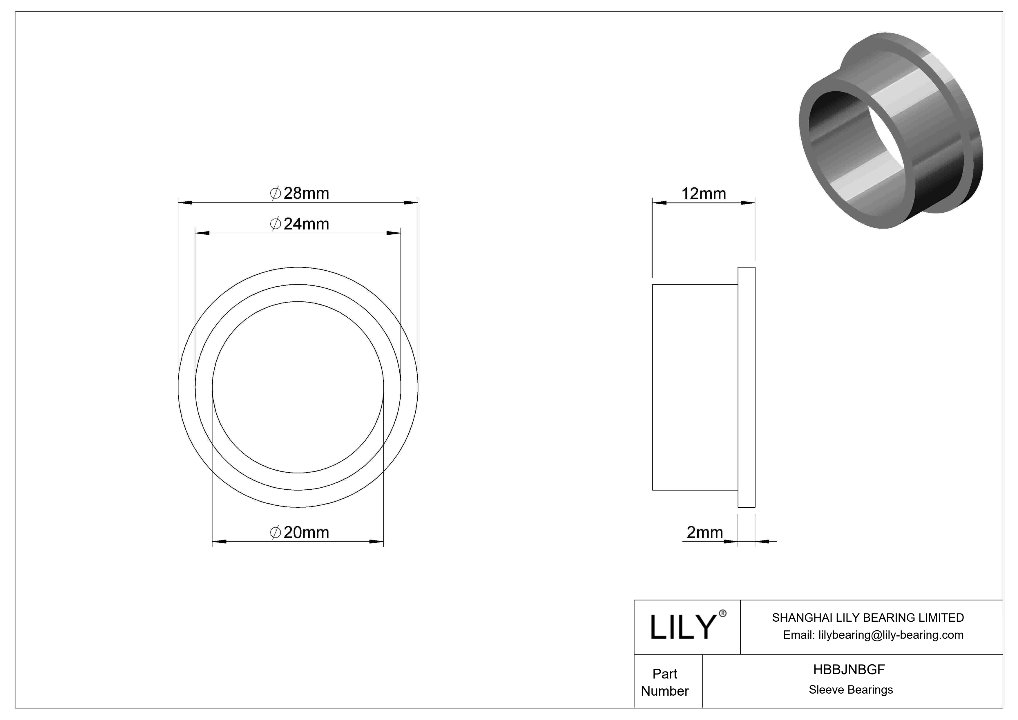 HBBJNBGF 高负荷超低摩擦油浸法兰滑动轴承 cad drawing