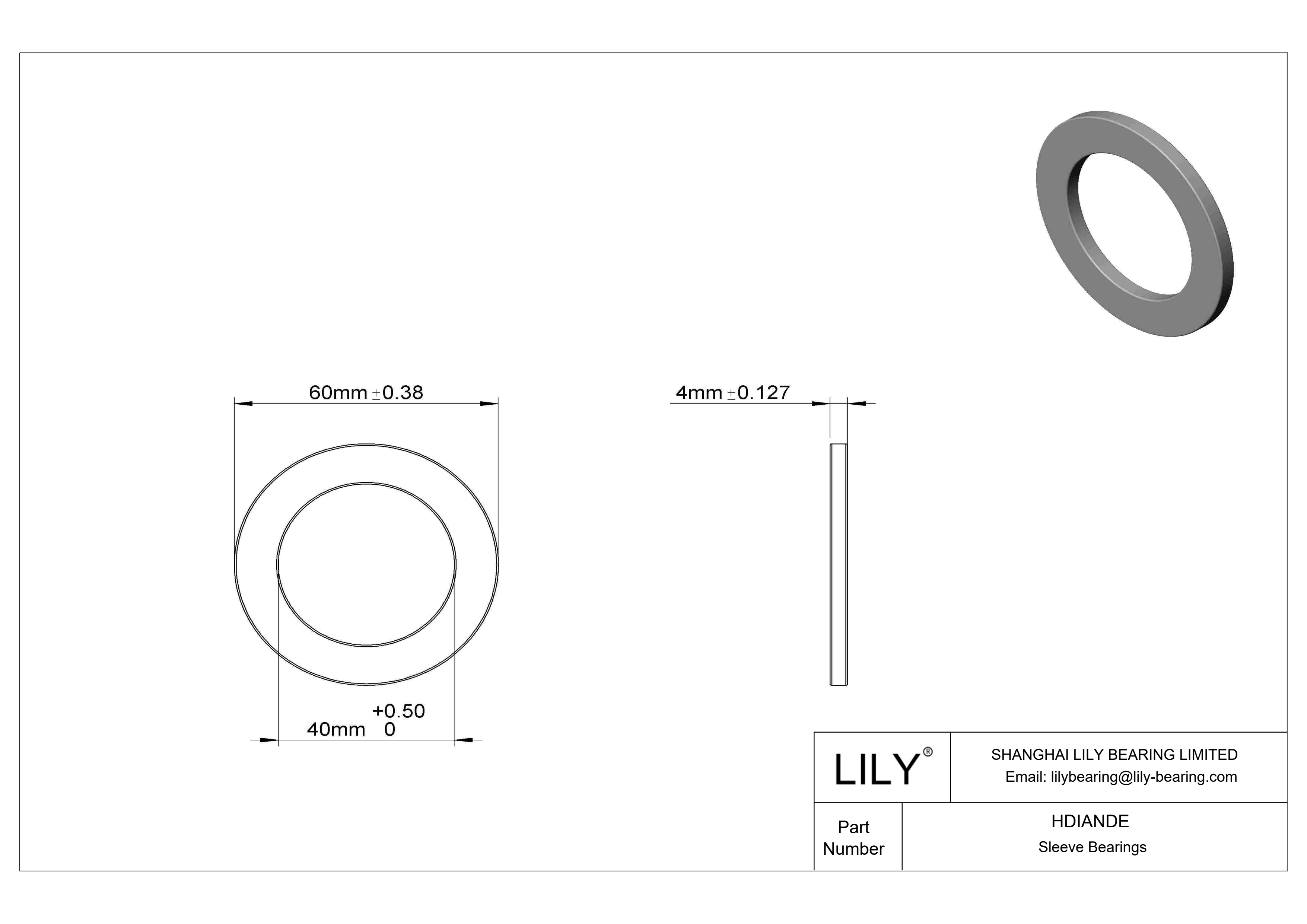 HDIANDE 高负荷超低摩擦油浸推力轴承 cad drawing