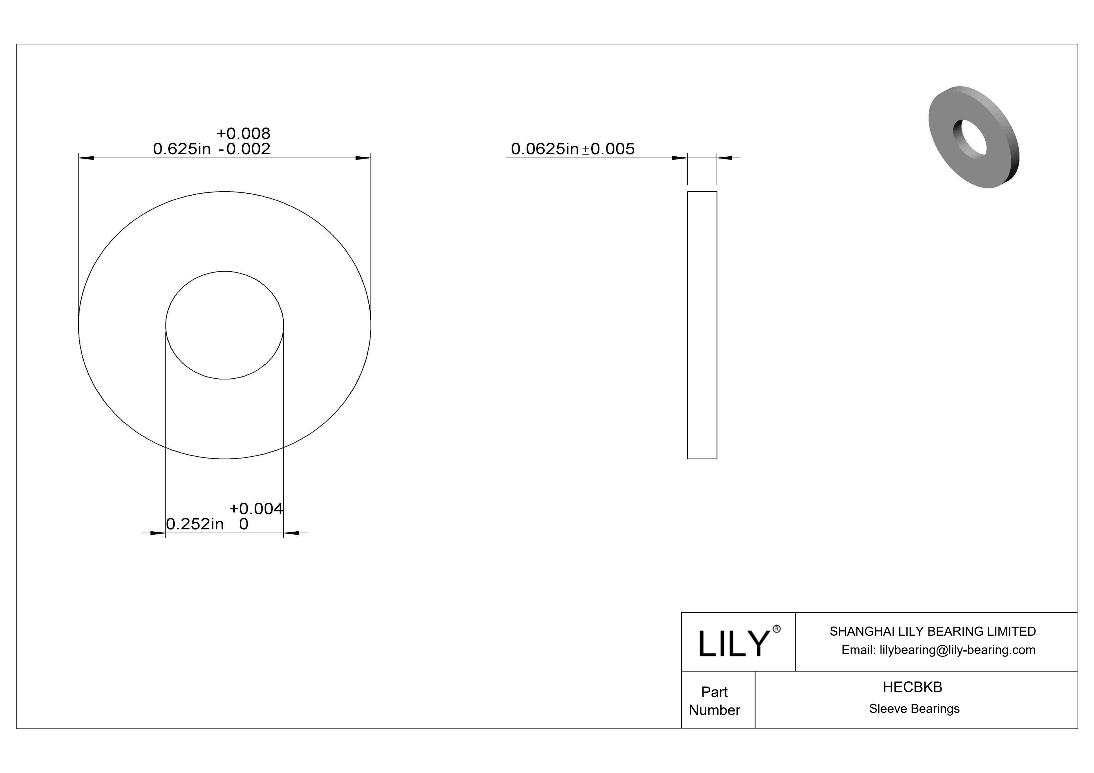 HECBKB Rodamientos axiales bañados en aceite de ultra baja fricción cad drawing