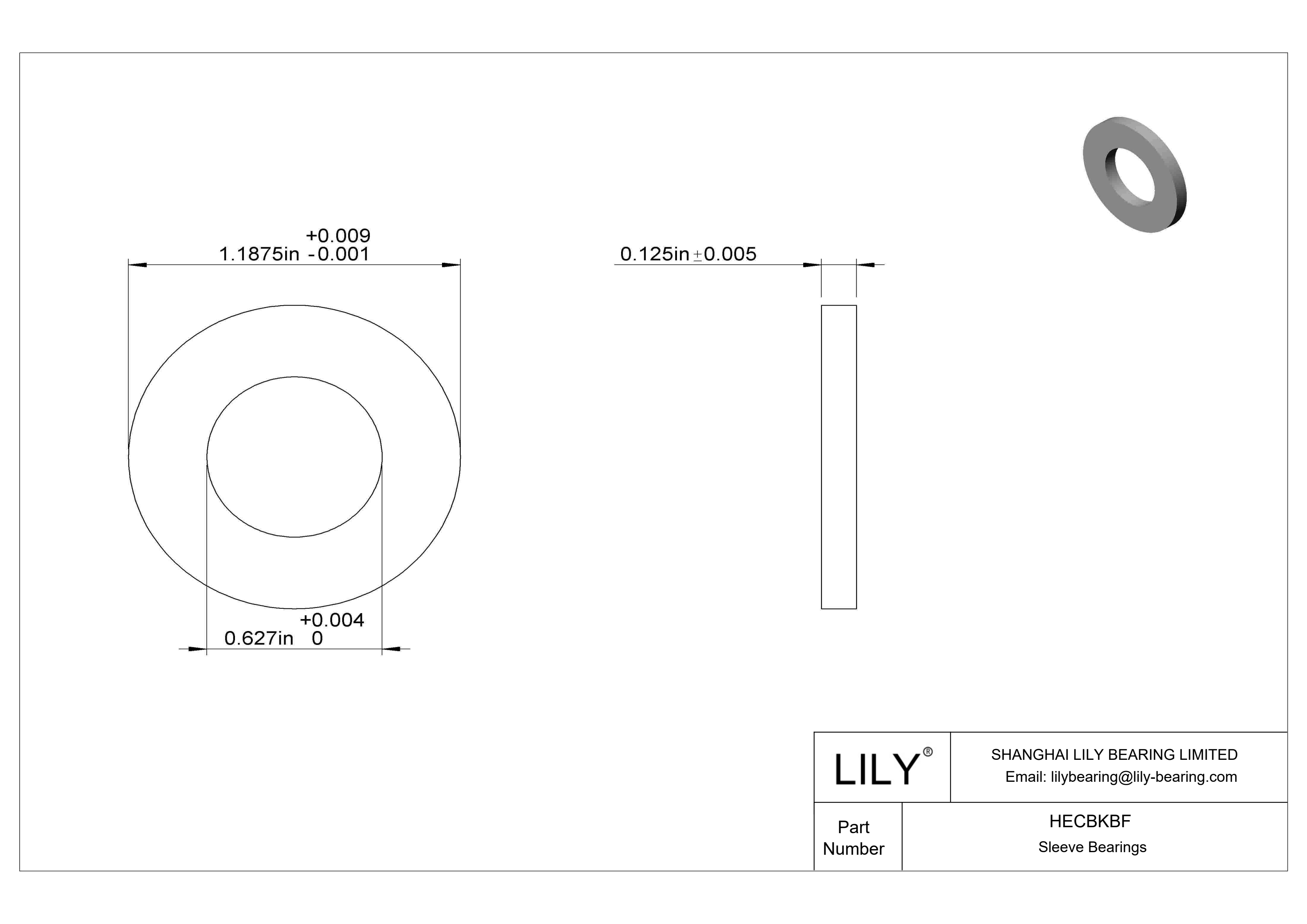 HECBKBF 超低摩擦油浸推力轴承 cad drawing