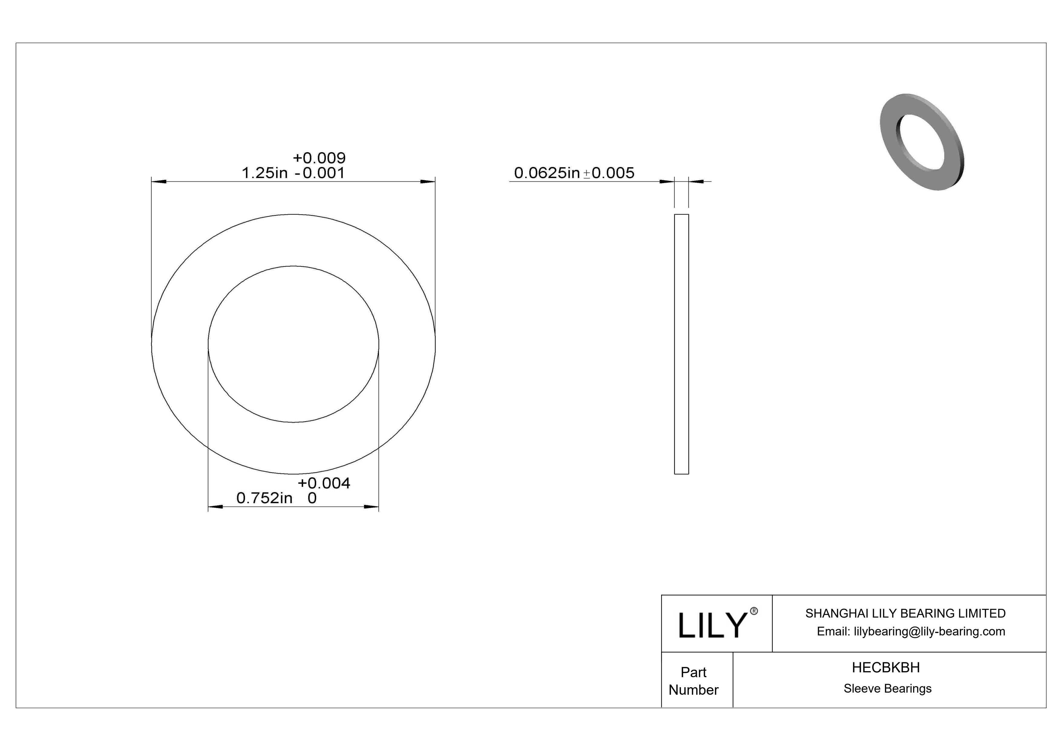 HECBKBH 超低摩擦油浸推力轴承 cad drawing