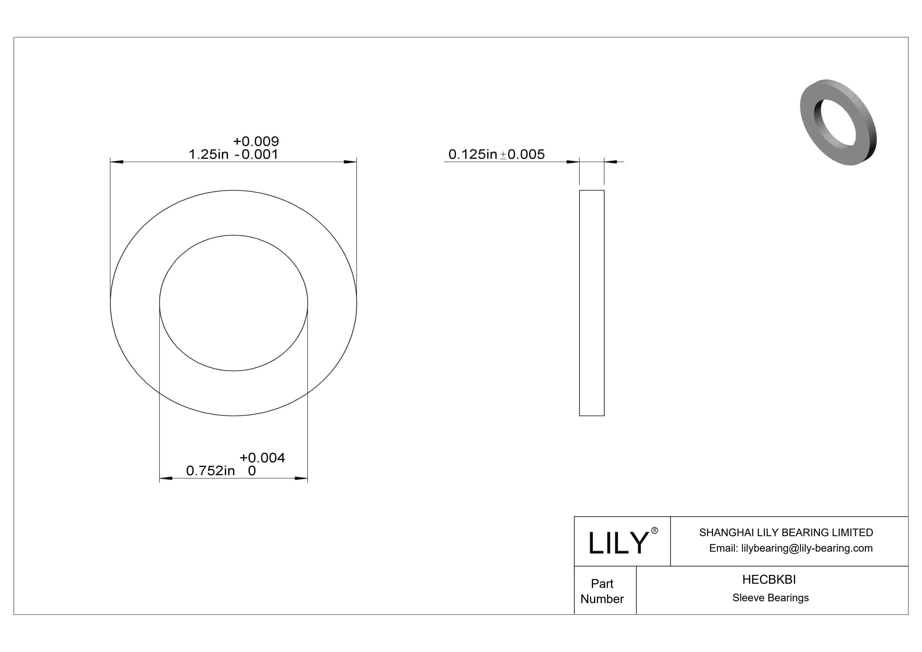 HECBKBI 超低摩擦油浸推力轴承 cad drawing