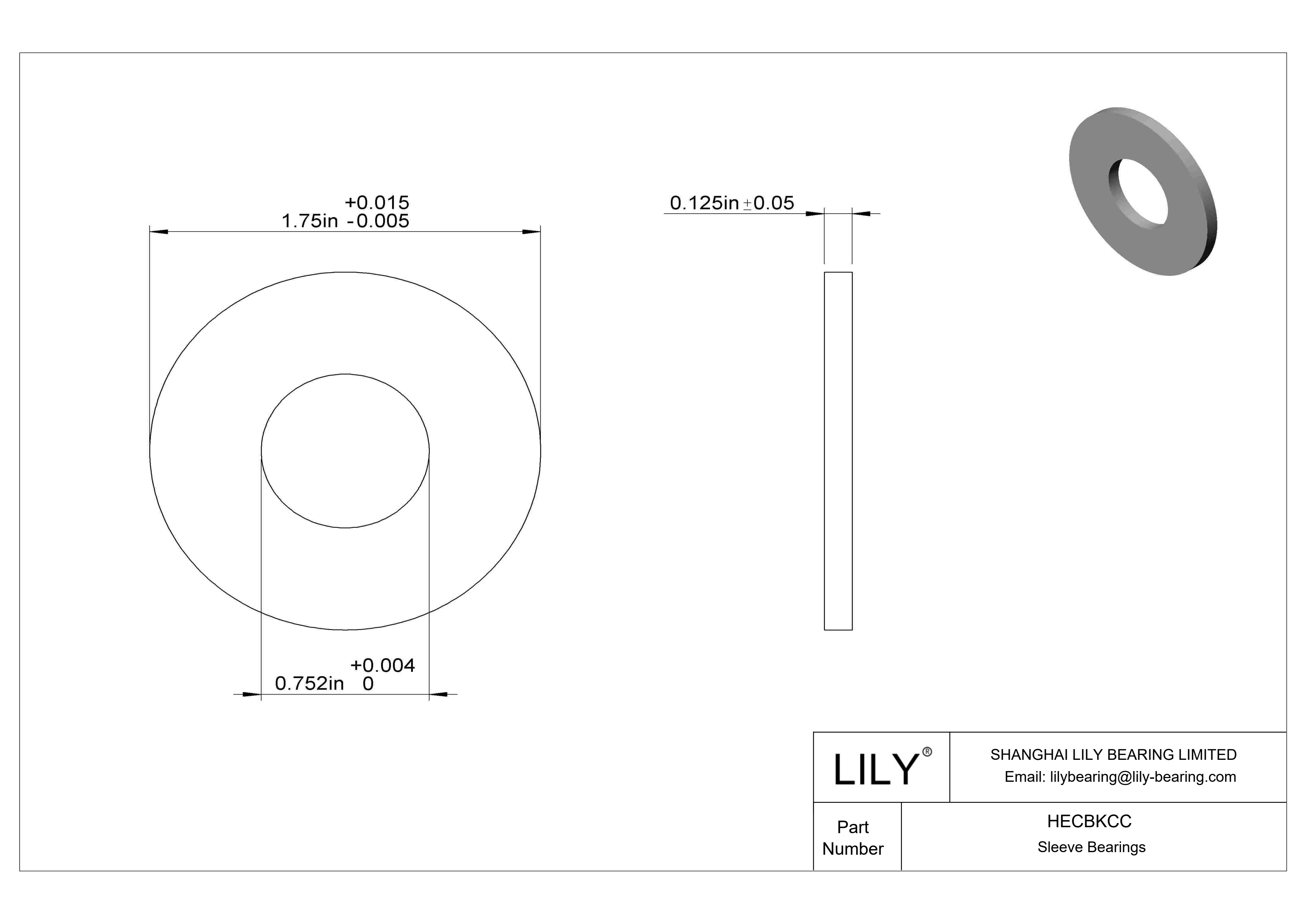 HECBKCC 超低摩擦油浸推力轴承 cad drawing