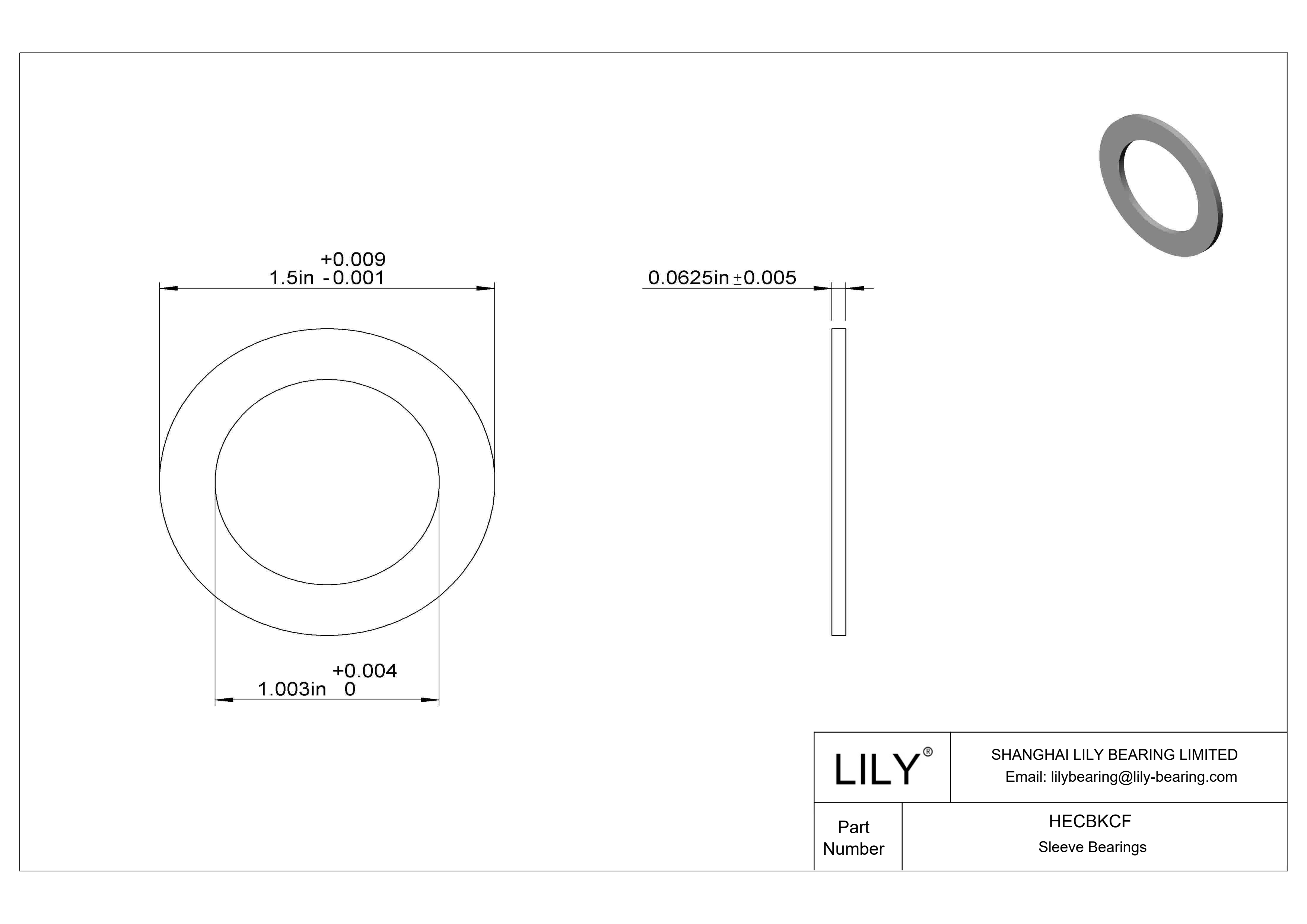 HECBKCF 超低摩擦油浸推力轴承 cad drawing