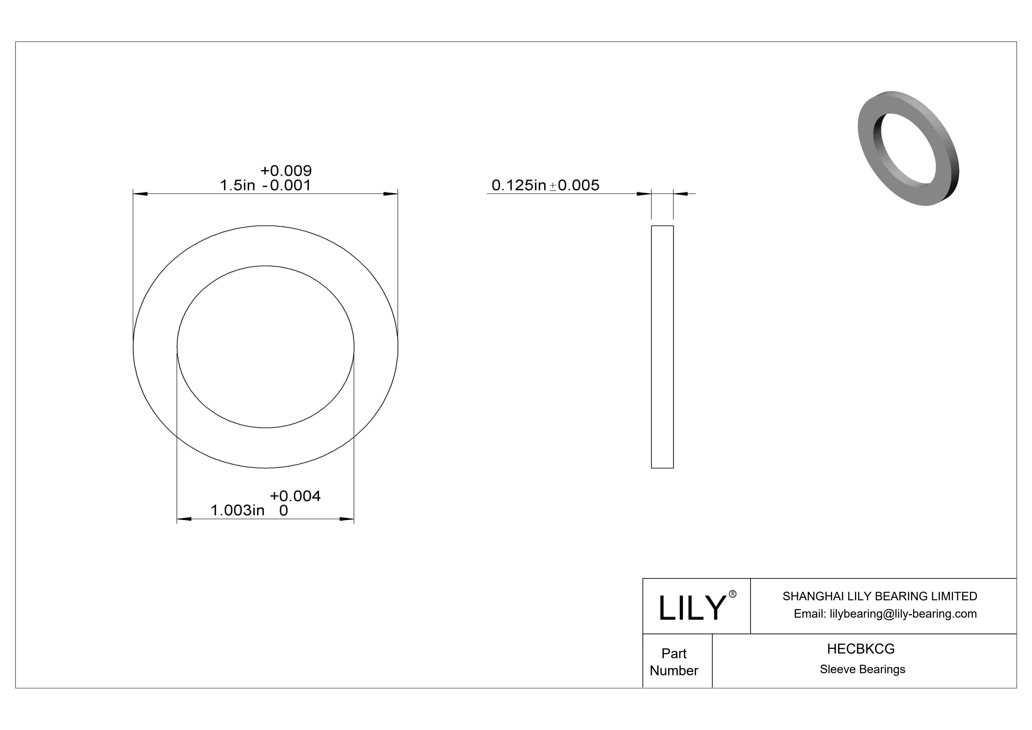 HECBKCG 超低摩擦油浸推力轴承 cad drawing