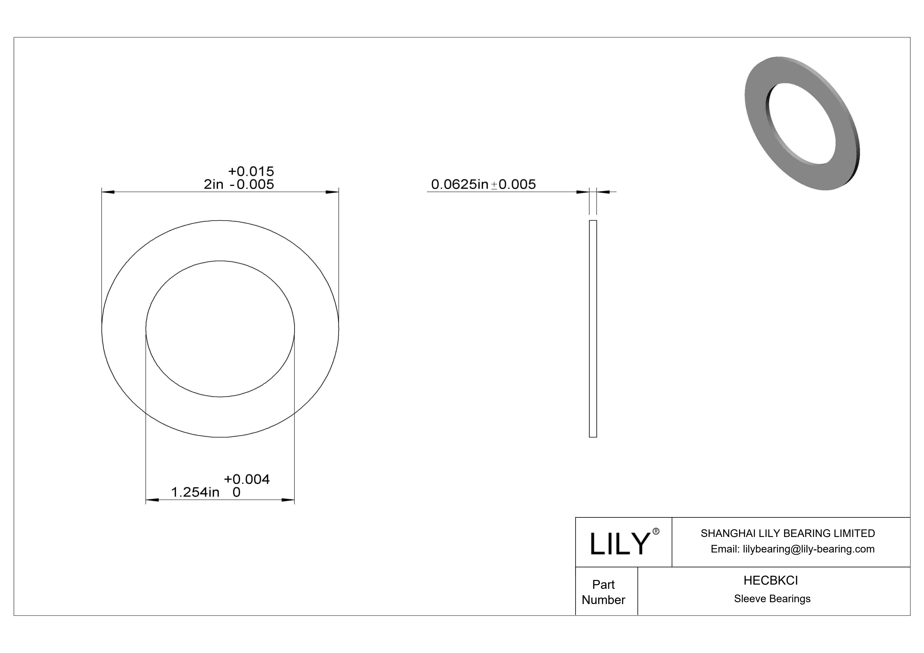 HECBKCI 超低摩擦油浸推力轴承 cad drawing